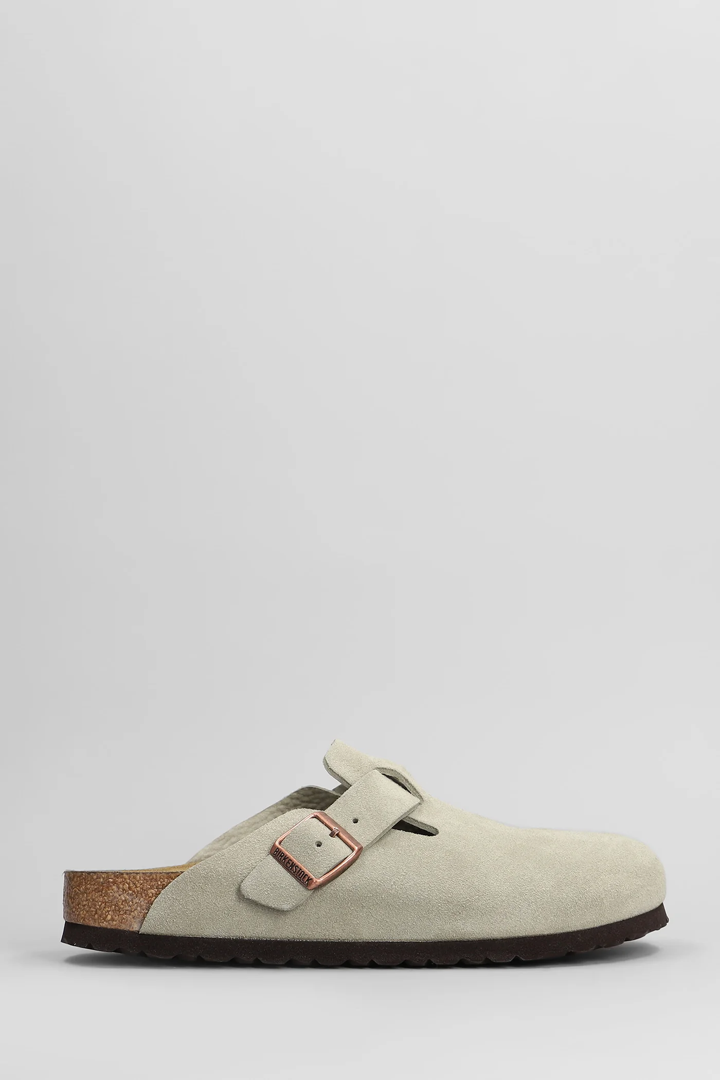Boston Sfb Slipper-Mule in taupe suede