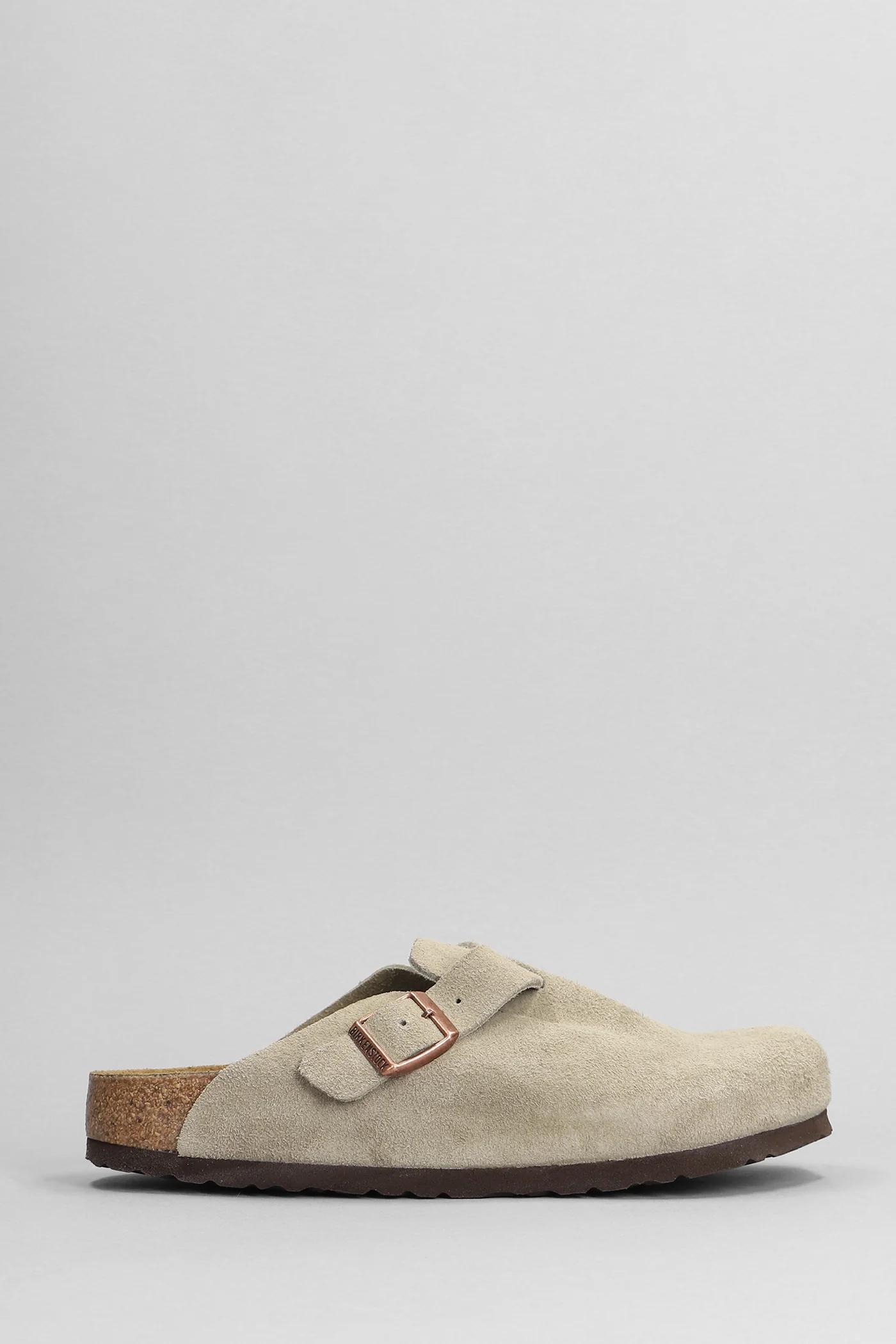 Boston Slipper-Mule in taupe suede