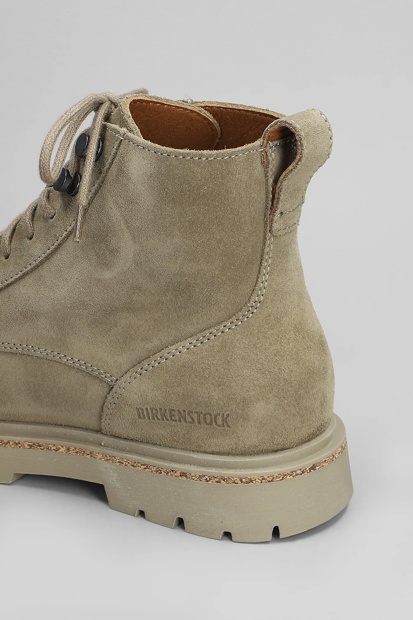 Highwood Lace Mid Combat boots in taupe suede - Image 5
