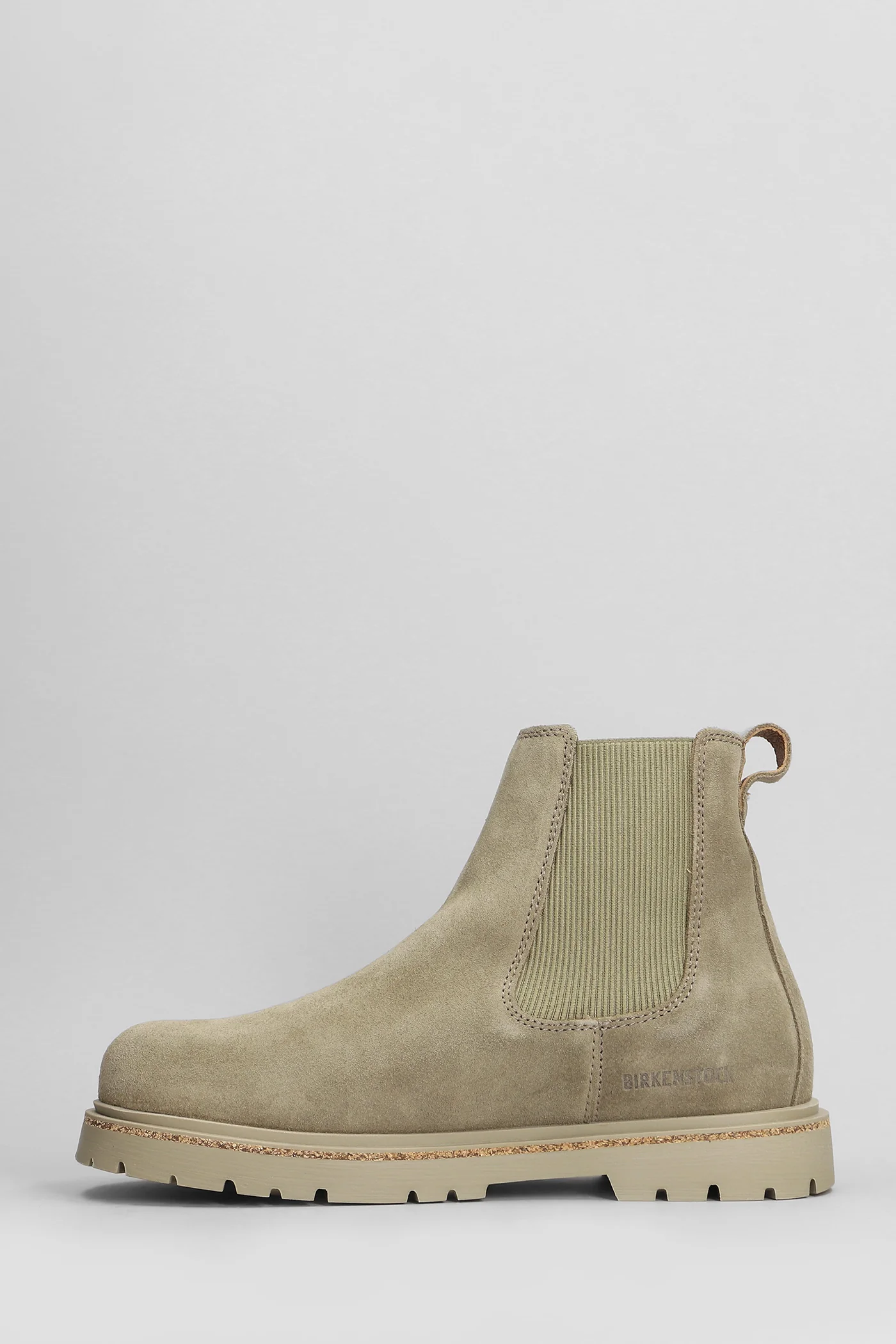 Highwood Slip On Combat boots in taupe suede - Image 3