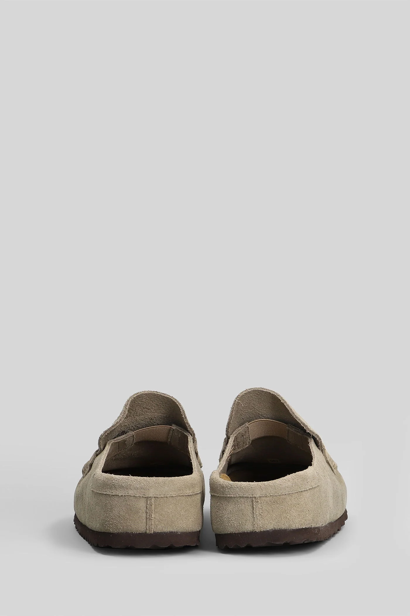 Naples Wrapped Slipper-Mule in taupe suede - Image 4