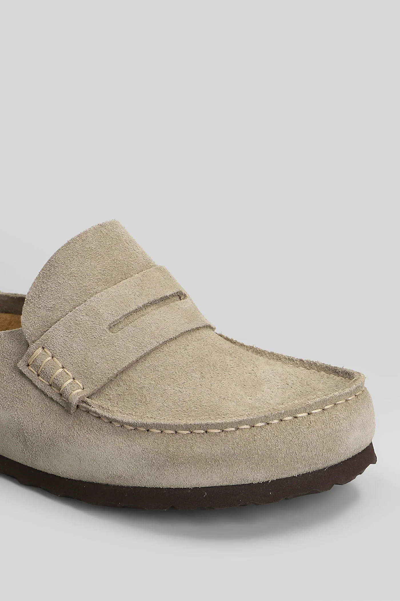Naples Wrapped Slipper-Mule in taupe suede - Image 5
