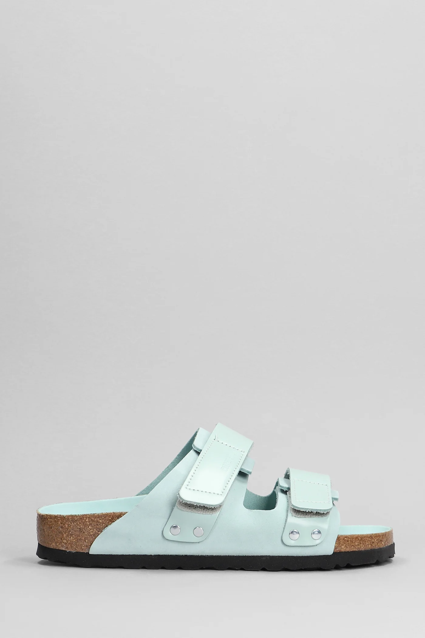 Uji Flats in green suede and leather