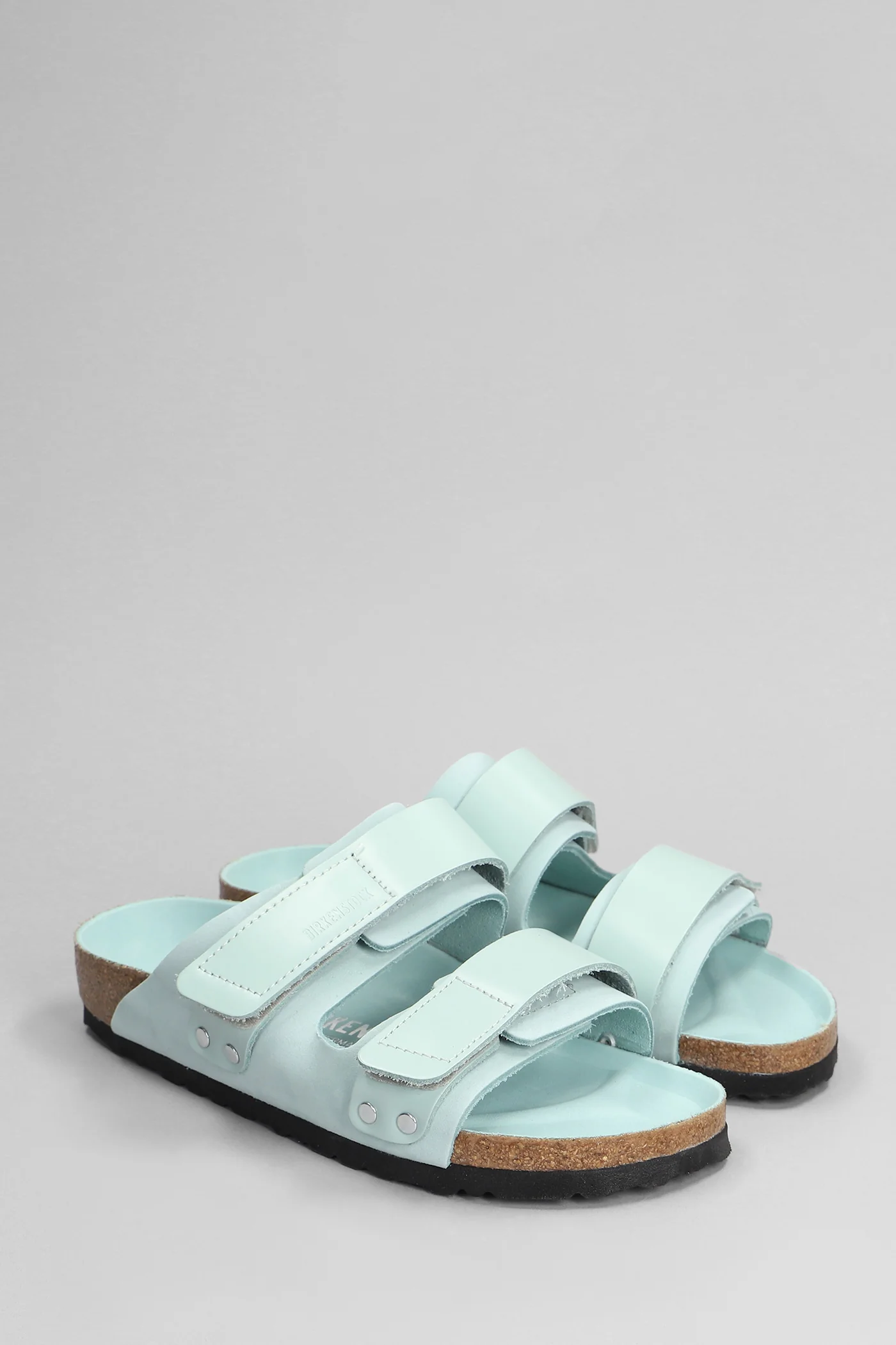 Uji Flats in green suede and leather - Image 2