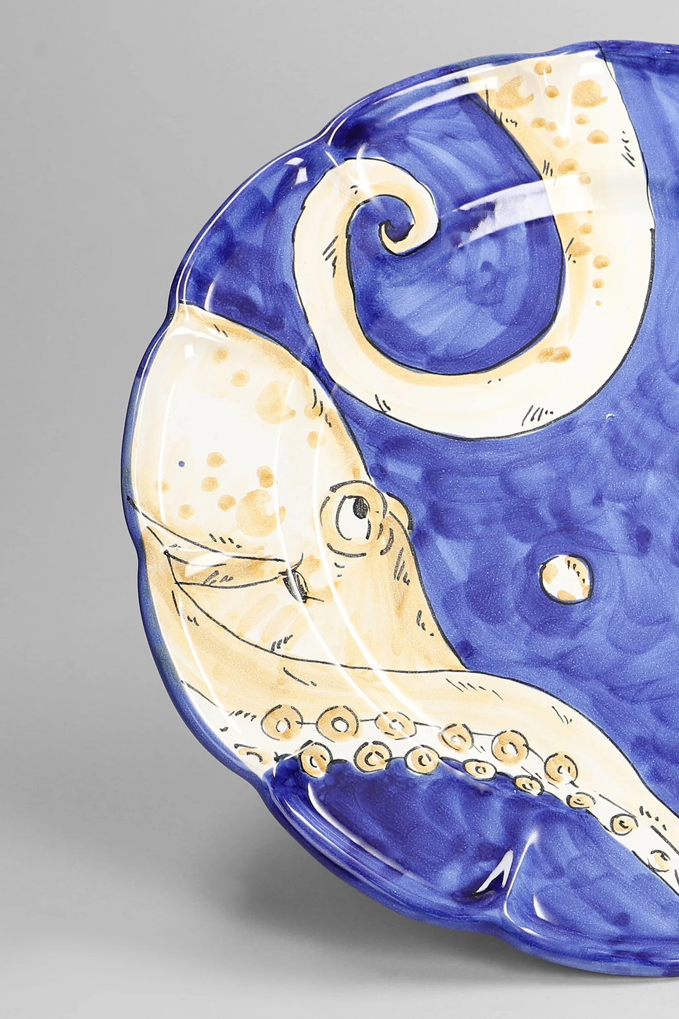 Polpo Plate in blue ceramic - Image 2