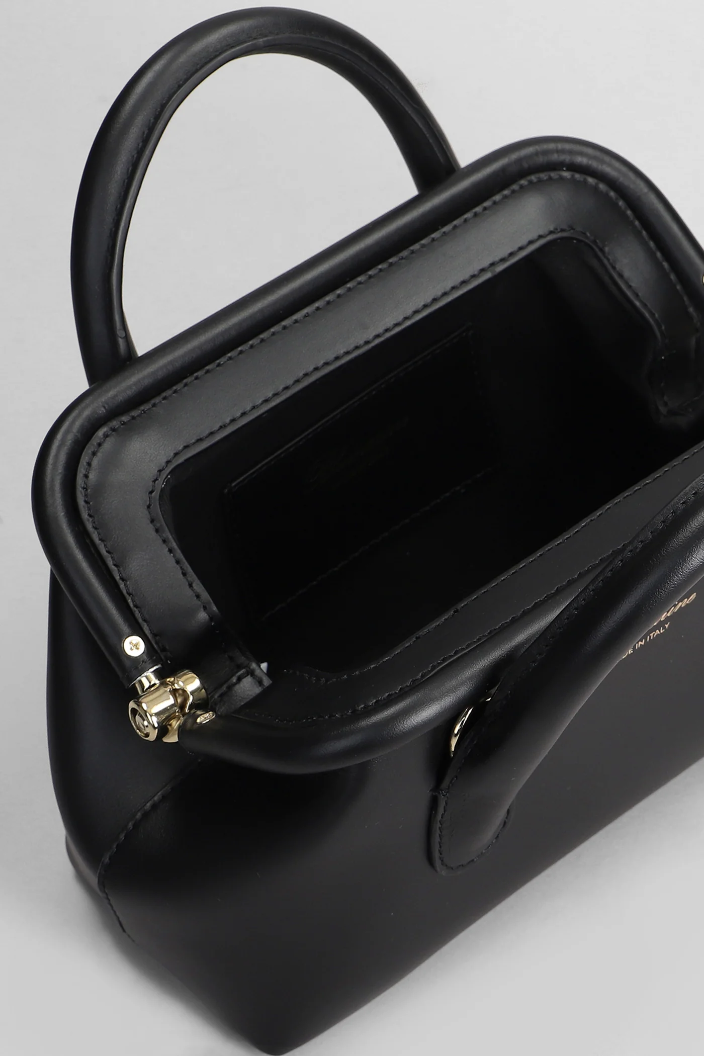 Hand bag in black leather - Image 4
