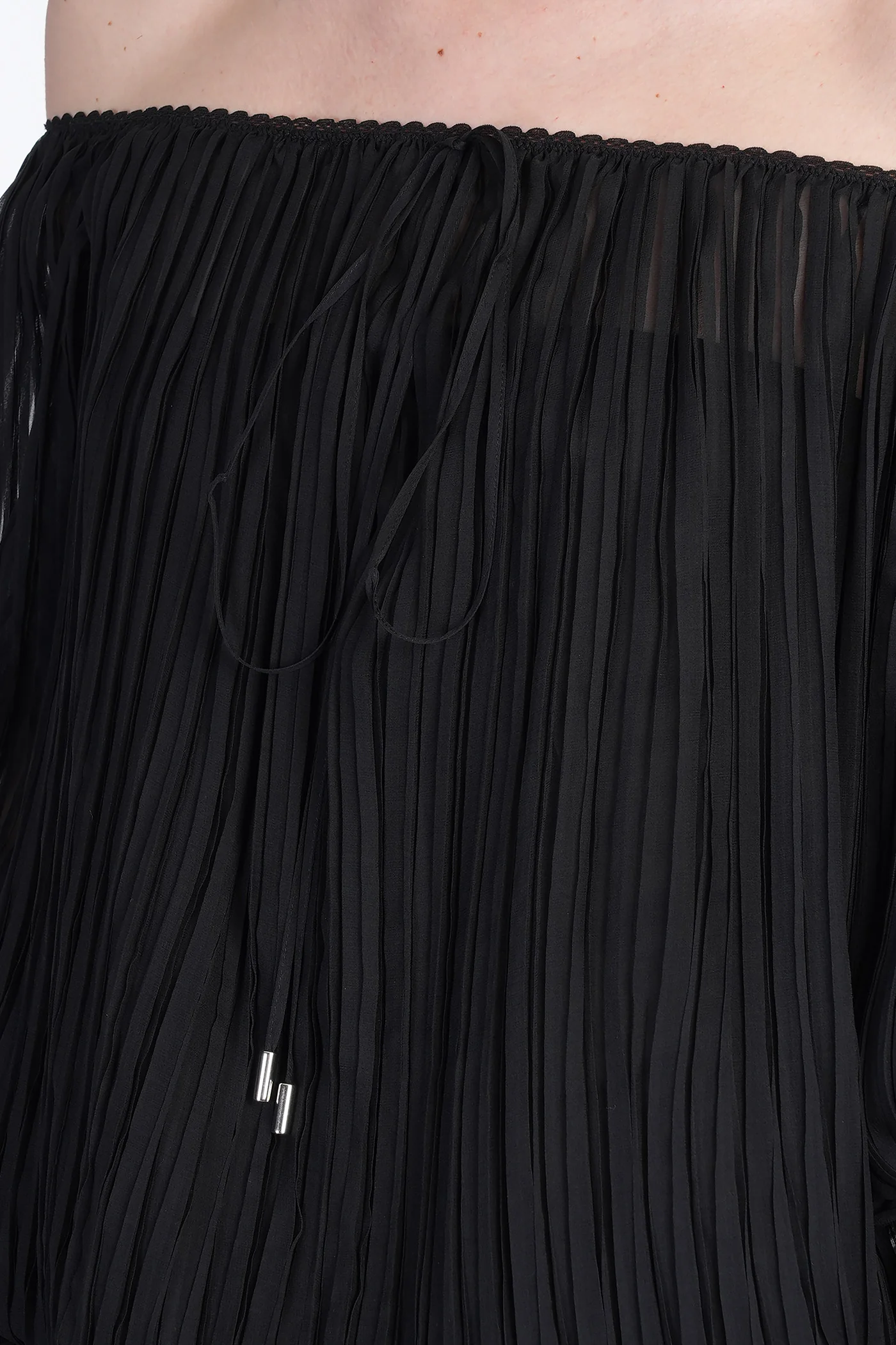 Mini dress in black silk - Image 5