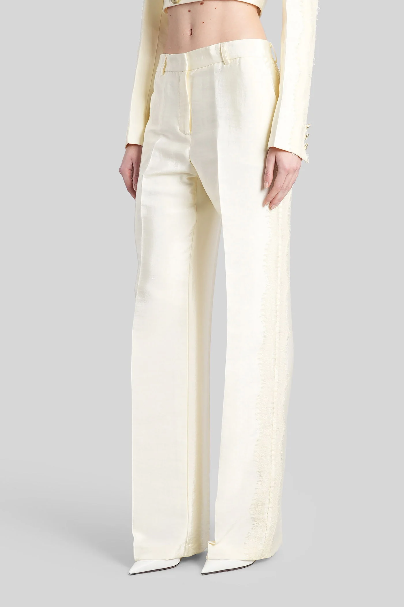 Pants in beige viscose - Image 4