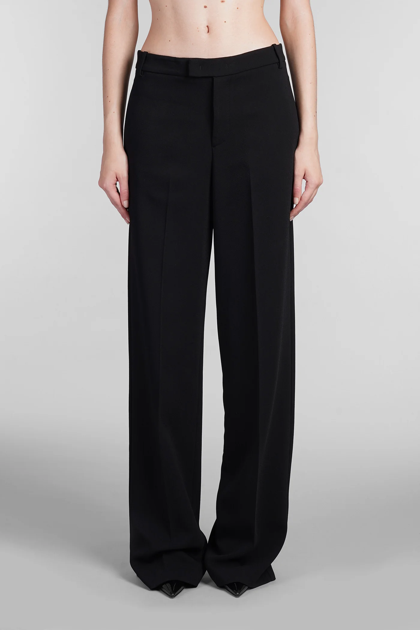 Pants in black viscose
