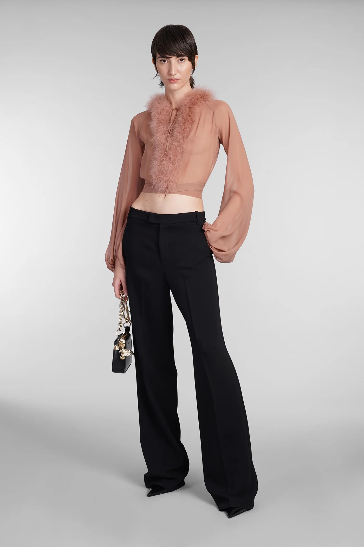Pants in black viscose - Image 2