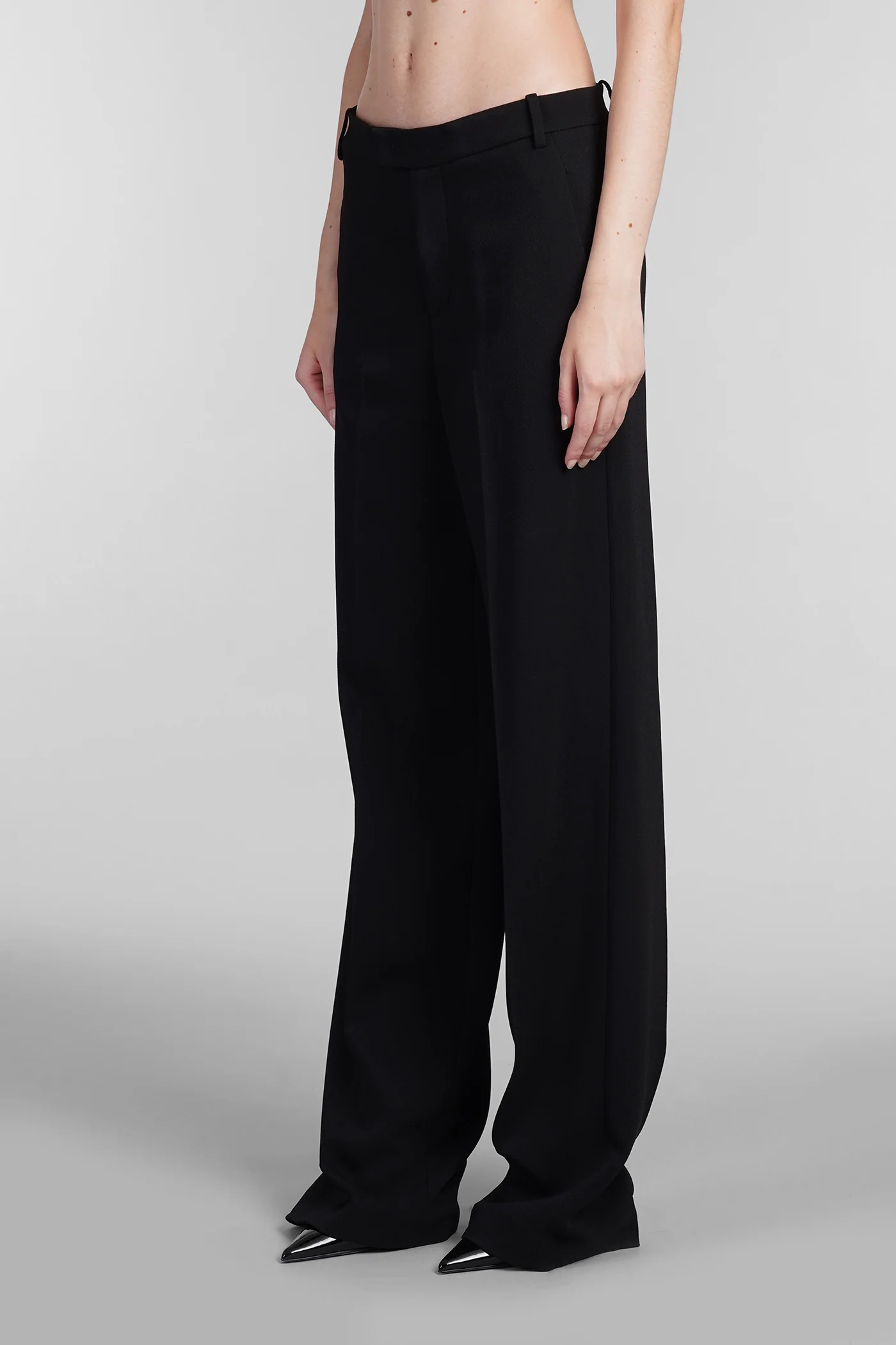 Pants in black viscose - Image 4