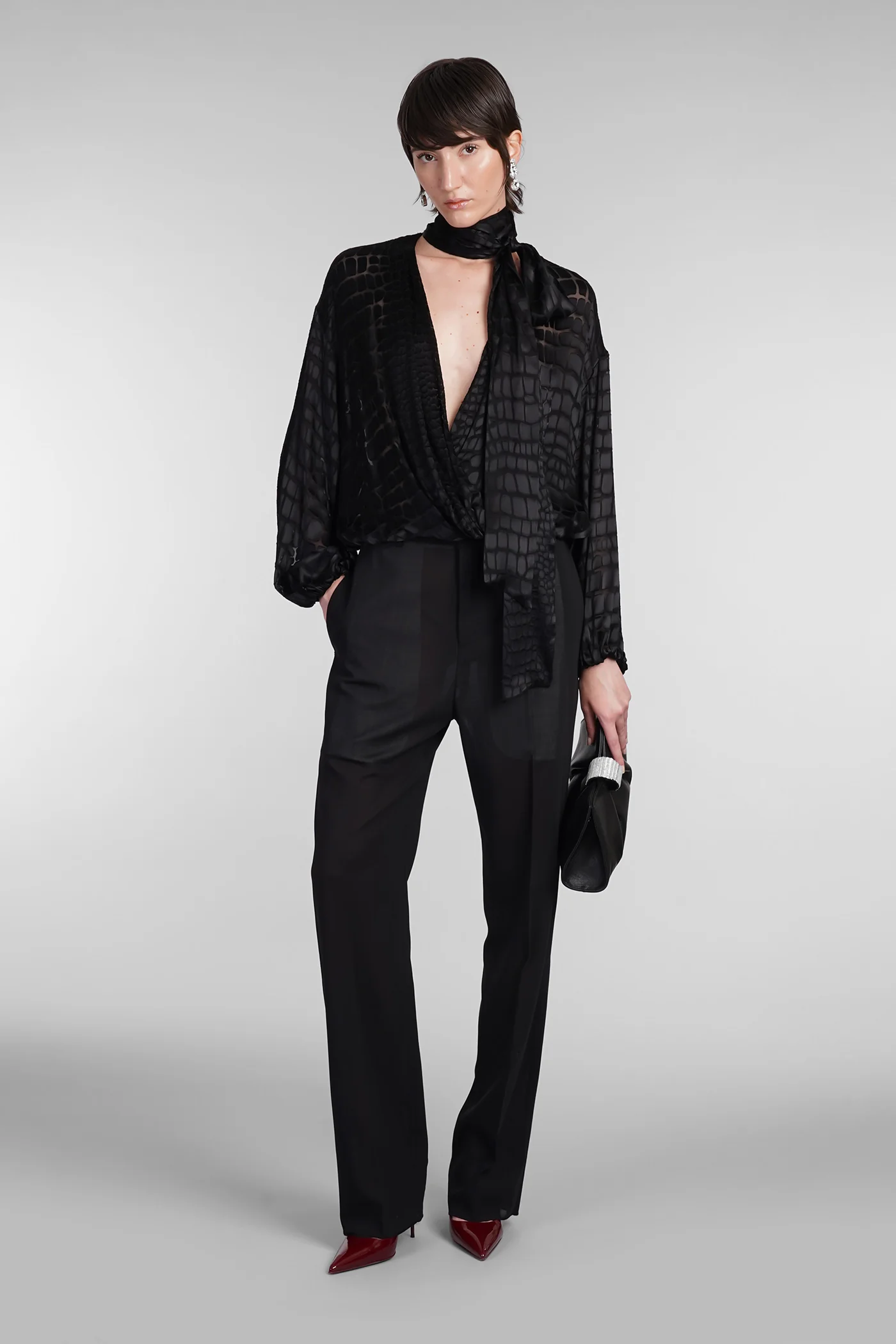 Pants in black wool - Image 2