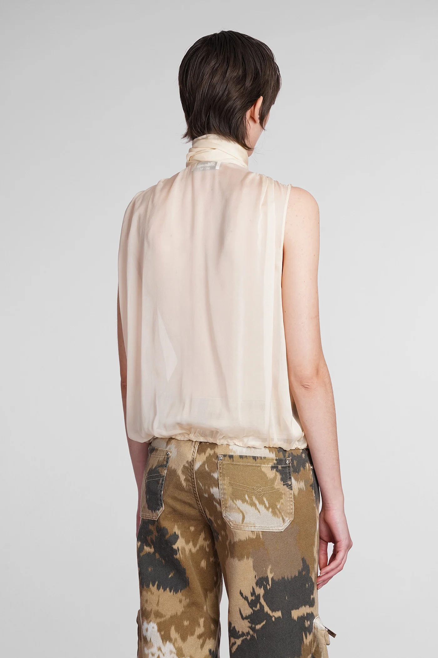 Topwear in beige silk - Image 3