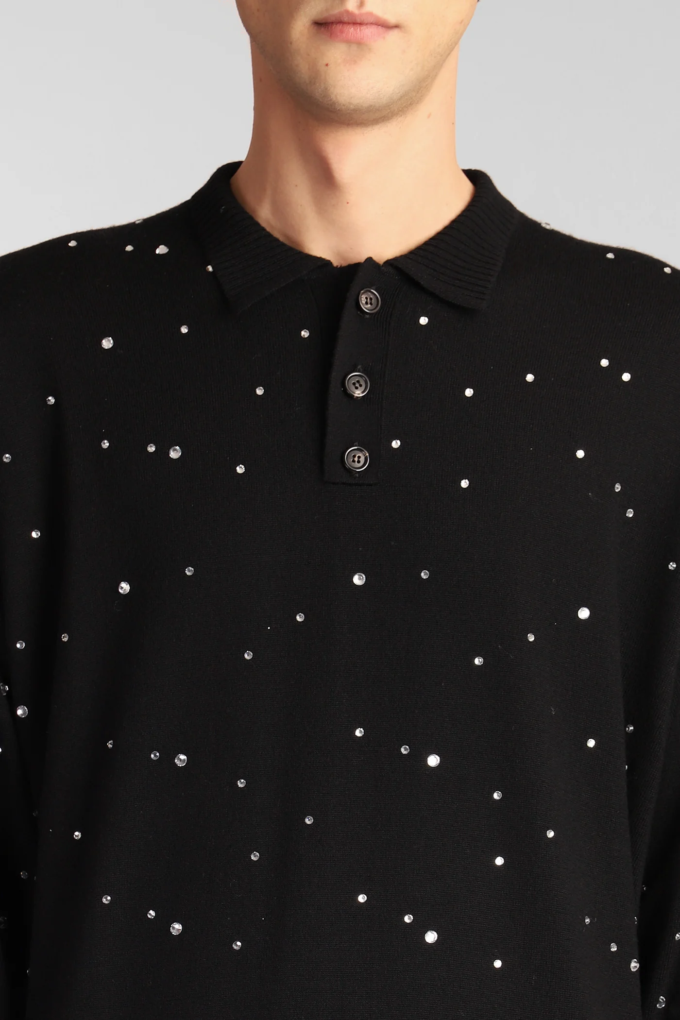 Polo in black wool - Image 5