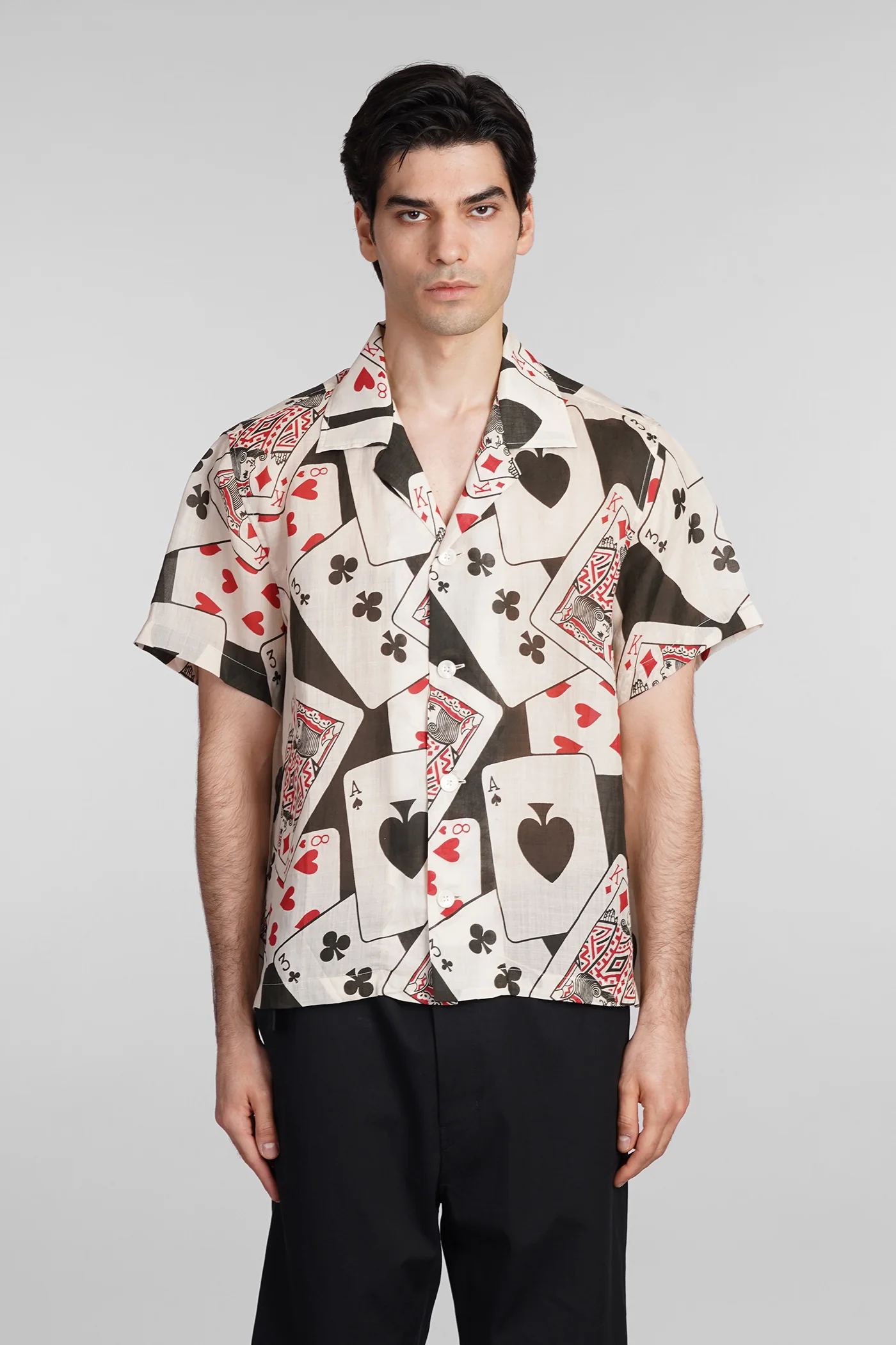 Shirt in beige ramie