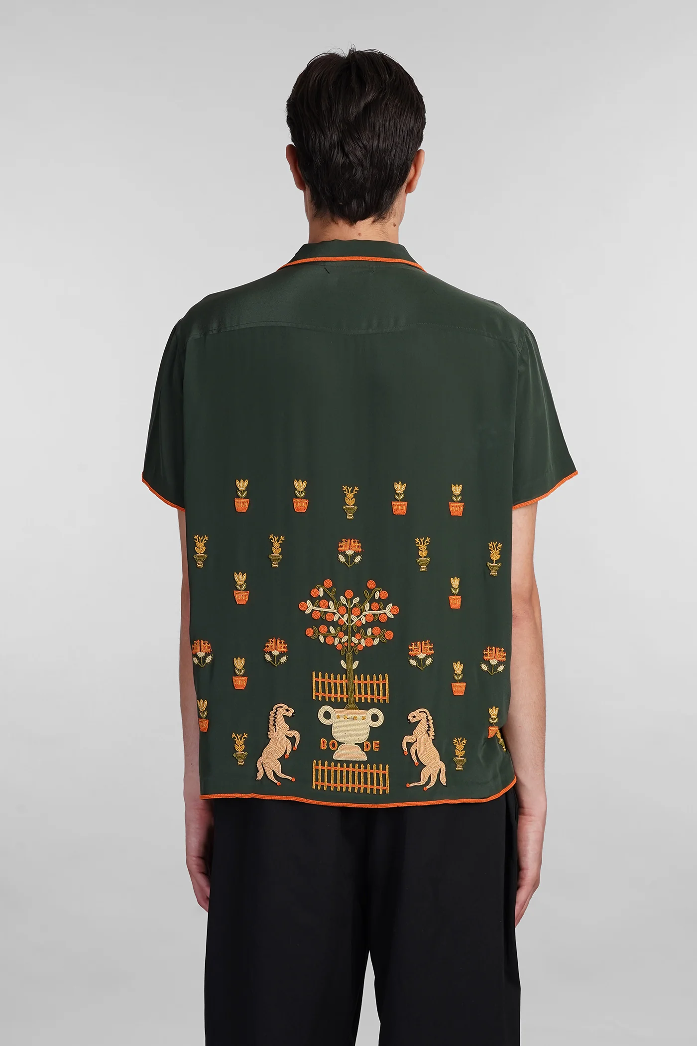 Shirt in green silk - Image 3