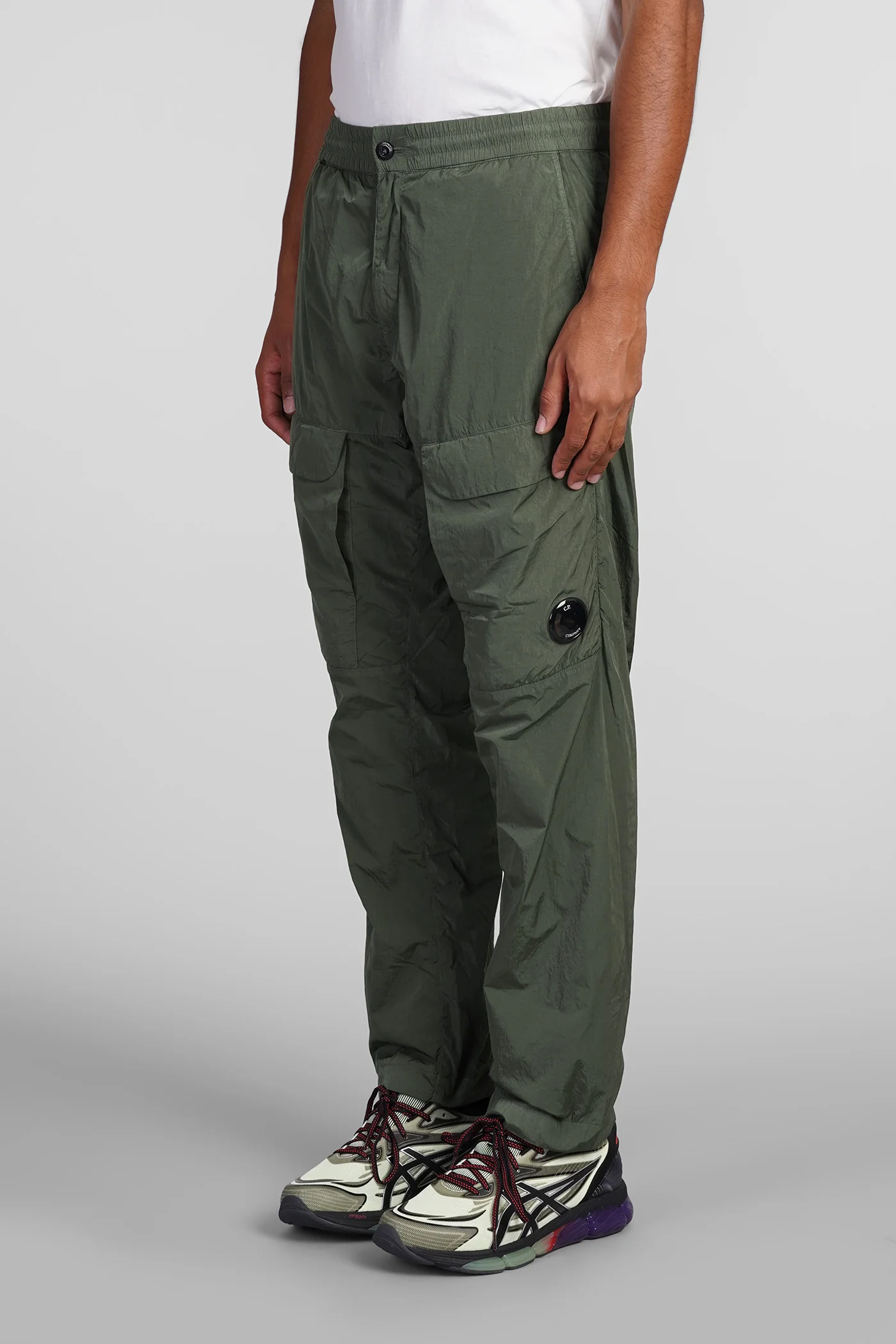 Pants in green polyamide - Image 4