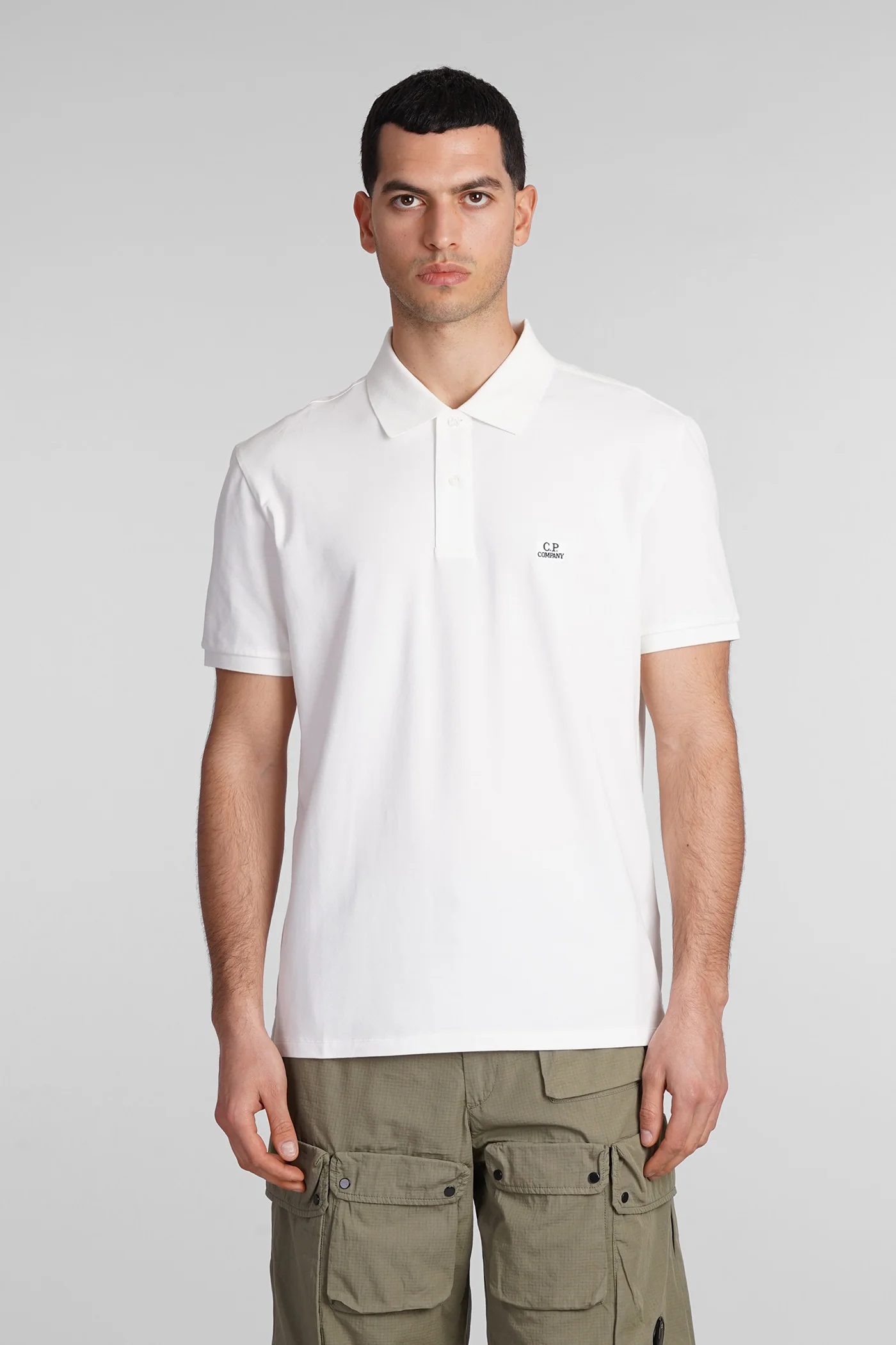 Polo in white cotton