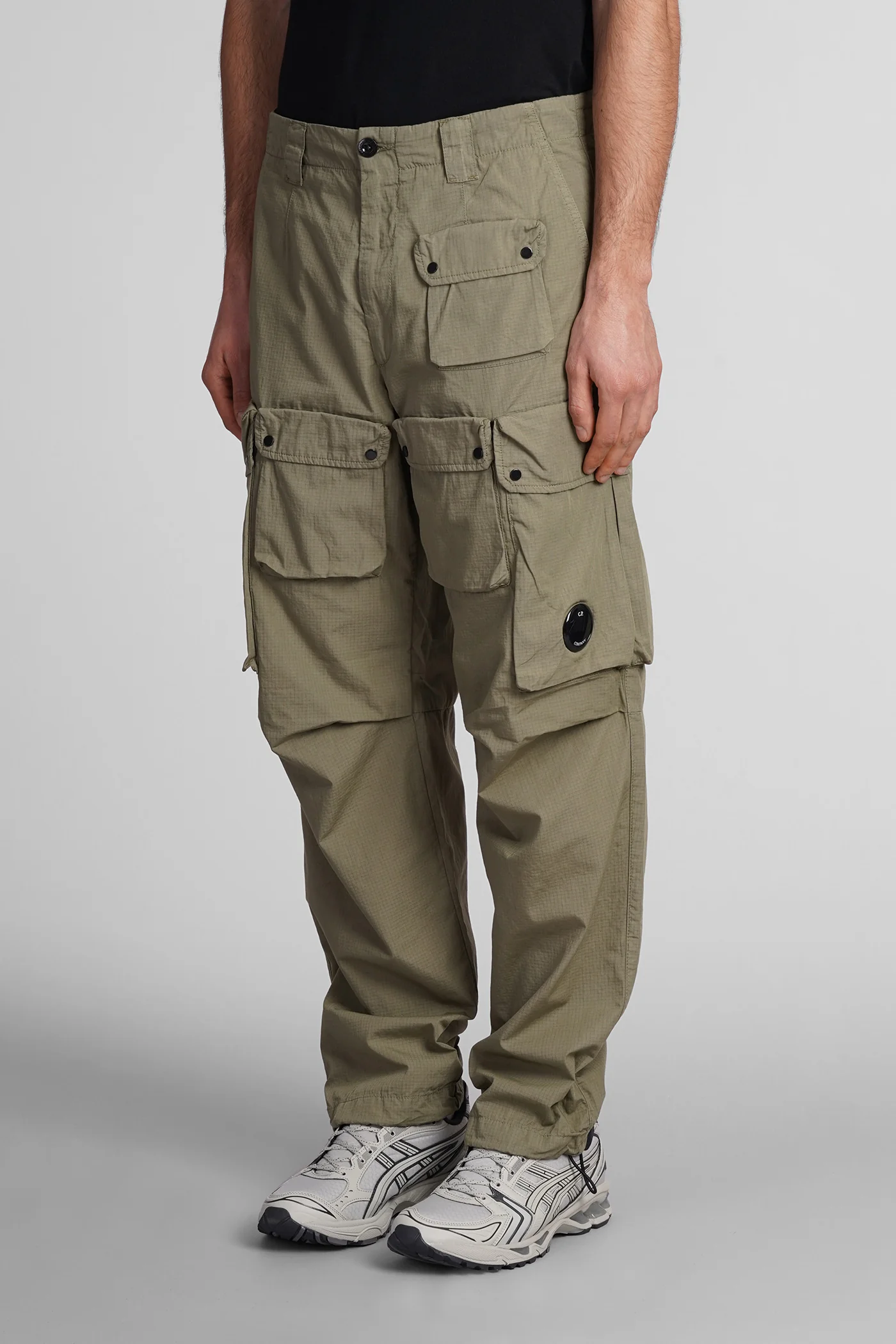 Rip stop Pants in green cotton - Image 4