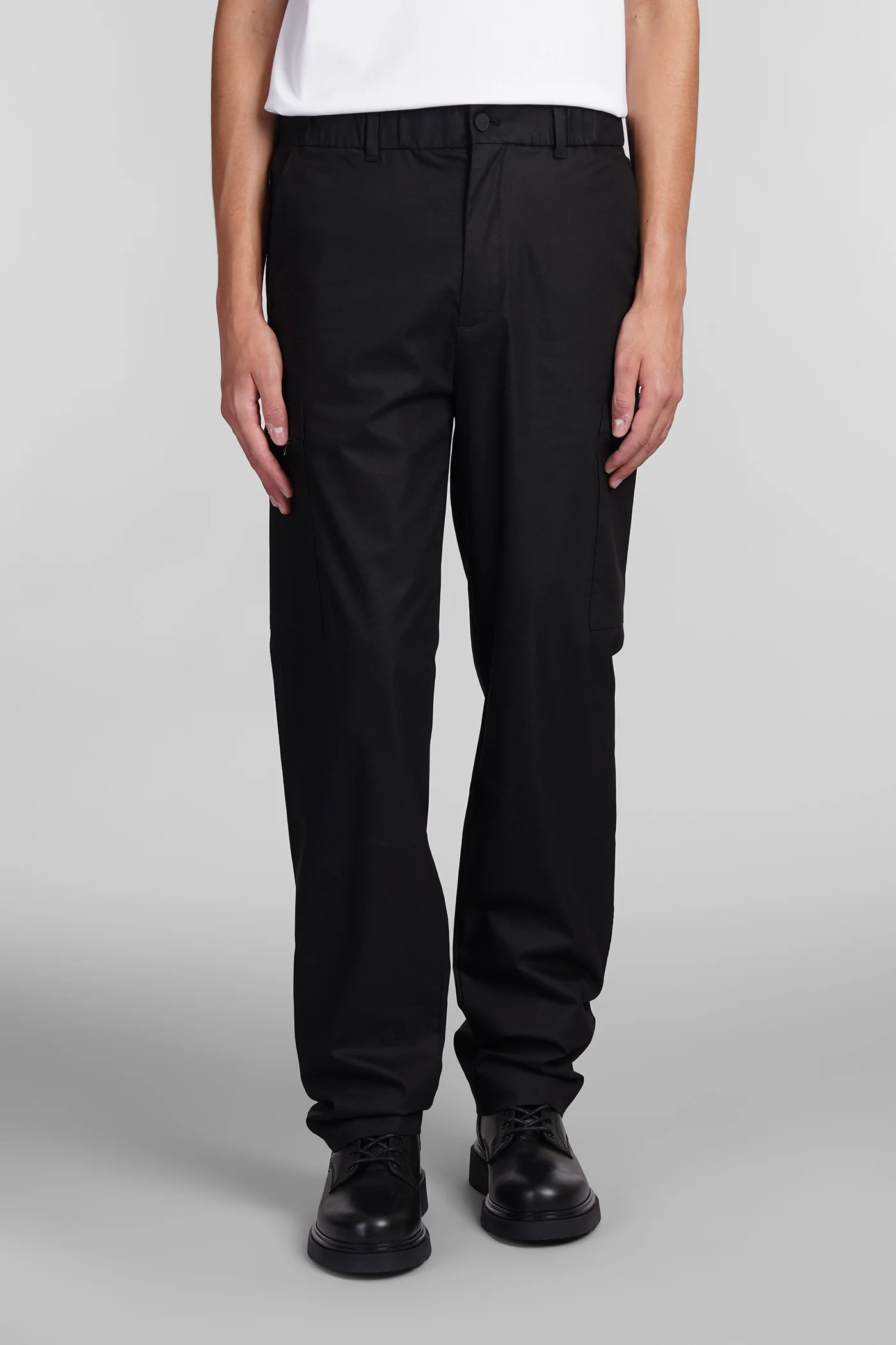 Pants in black cotton