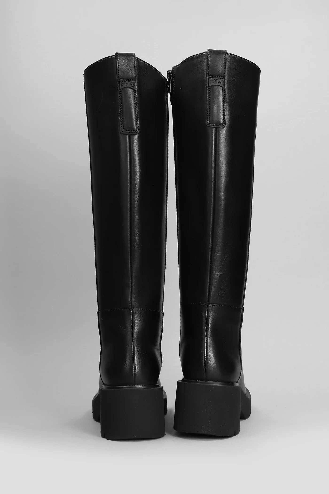 Milah low heels boots in black leather - Image 4
