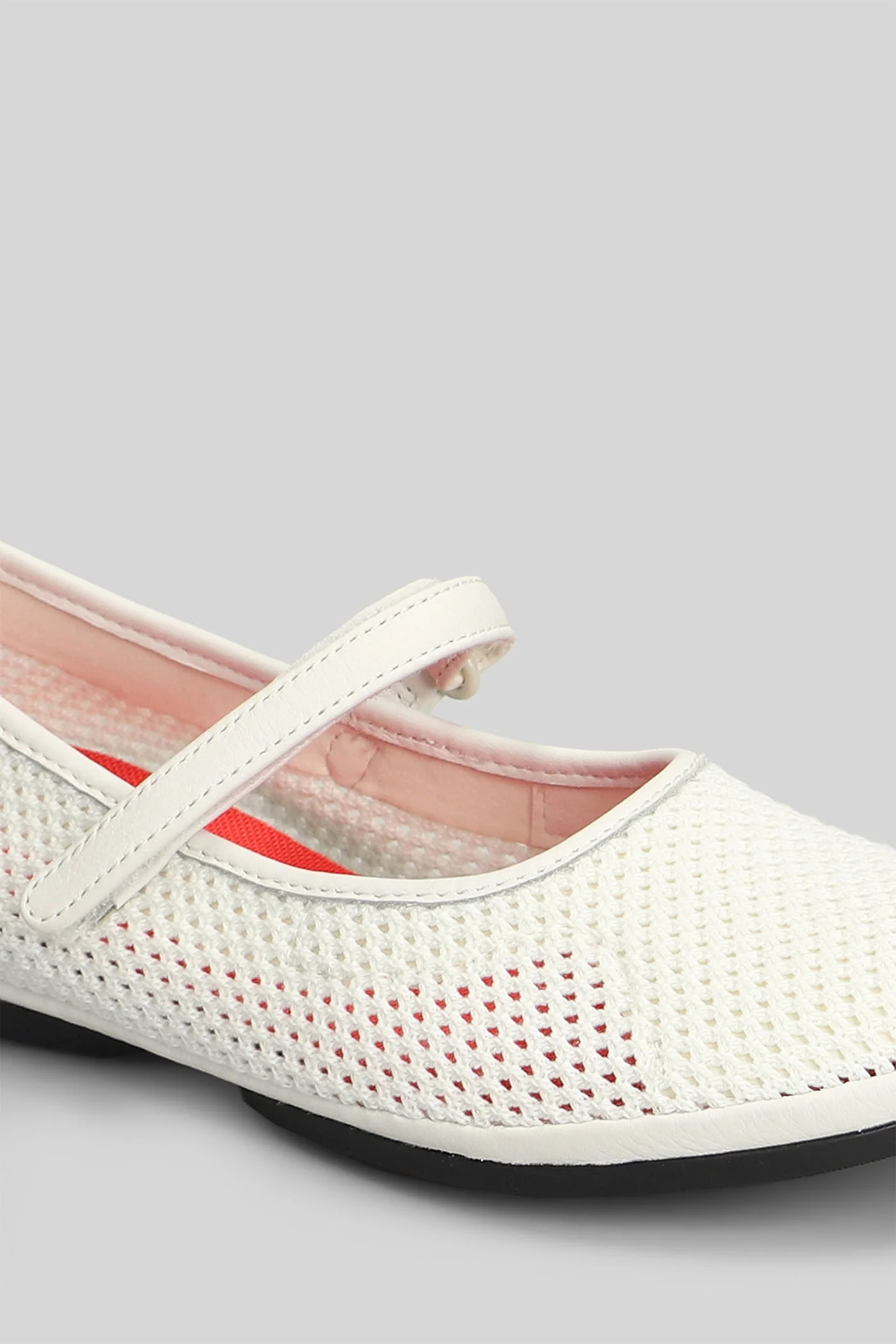 Right Nina Ballet flats in white leather and fabric - Image 5