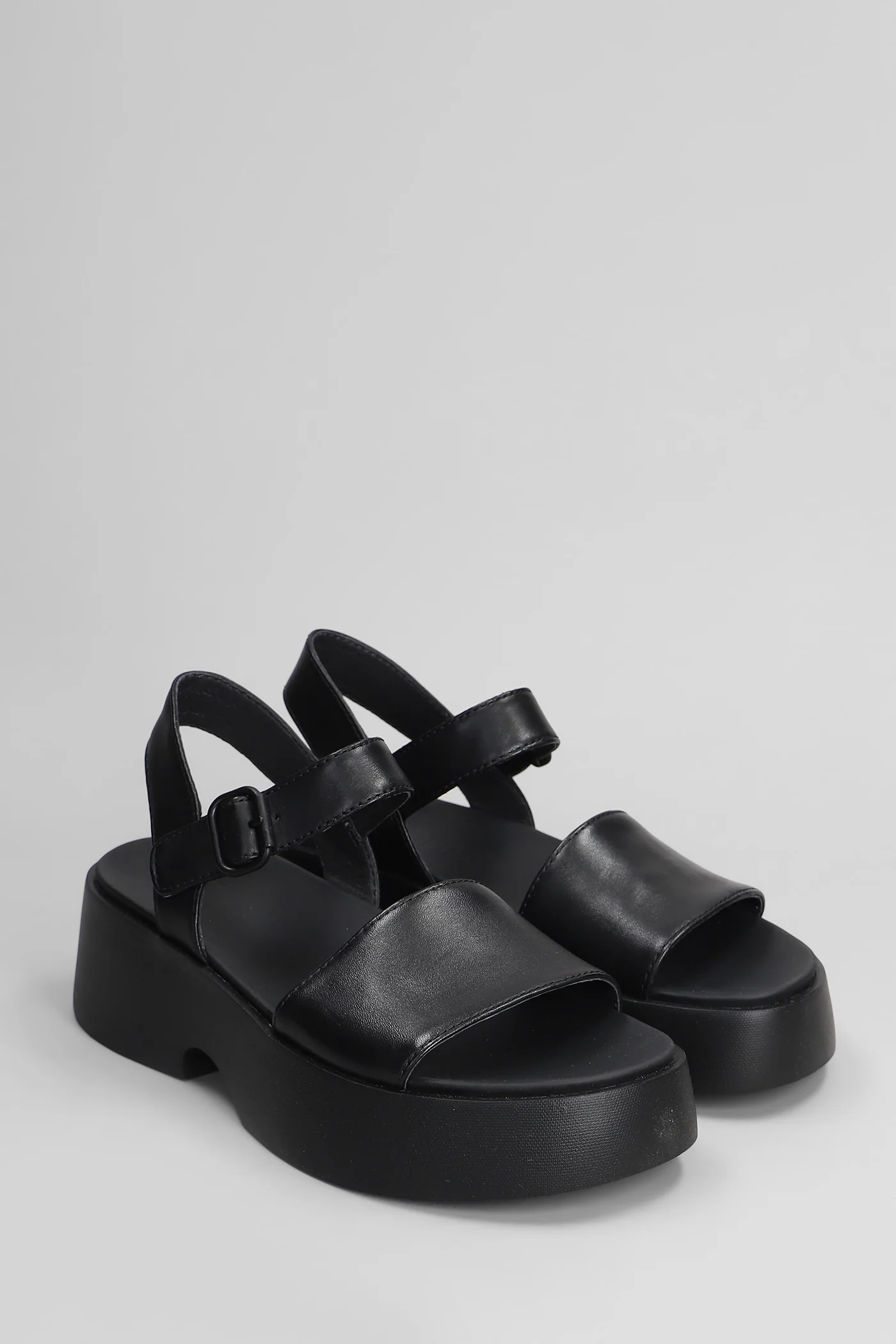 Tasha Sandals in black leather - Image 2