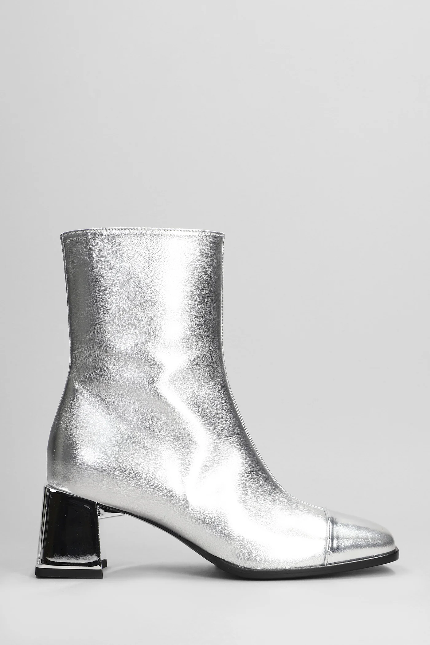Odeon High heels Ankle boots in silver leather