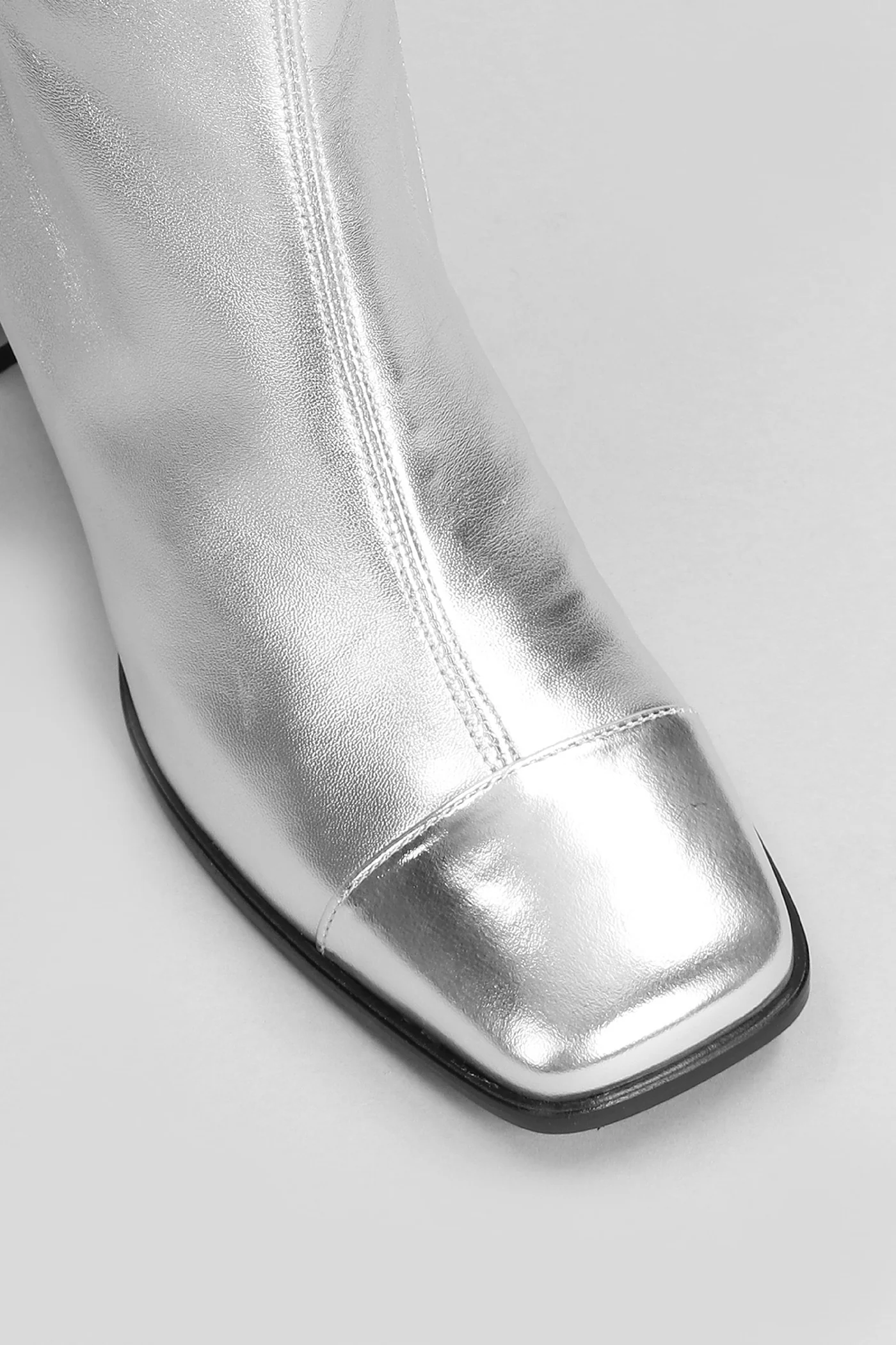 Odeon High heels Ankle boots in silver leather - Image 5