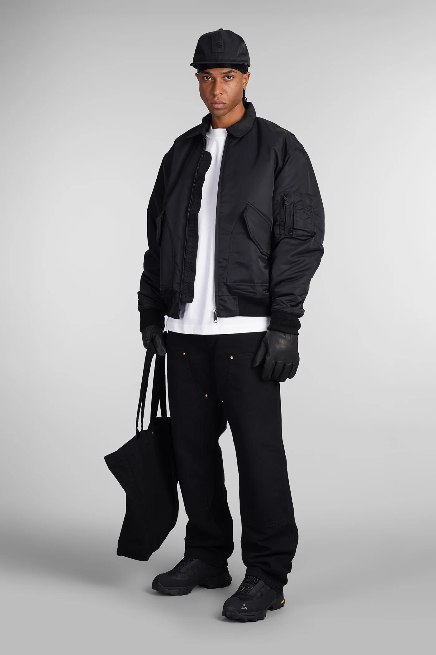 Bomber Jacket in black nylon - Image 2