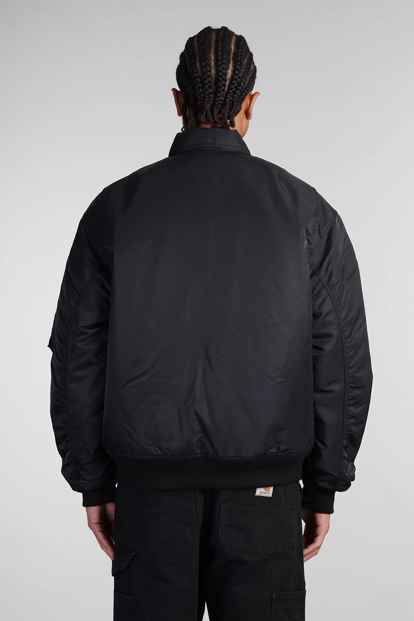 Bomber Jacket in black nylon - Image 3