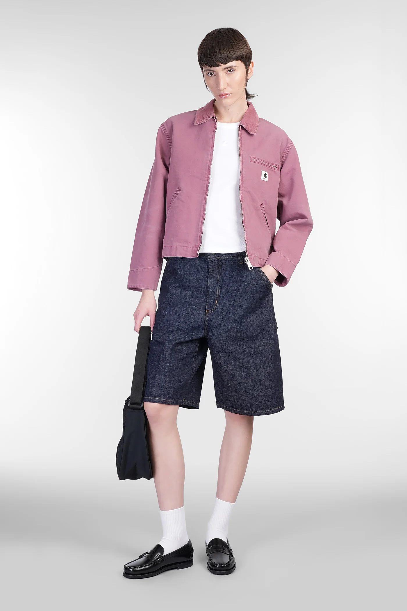 Brandon Single Knee Shorts in blue denim - Image 2