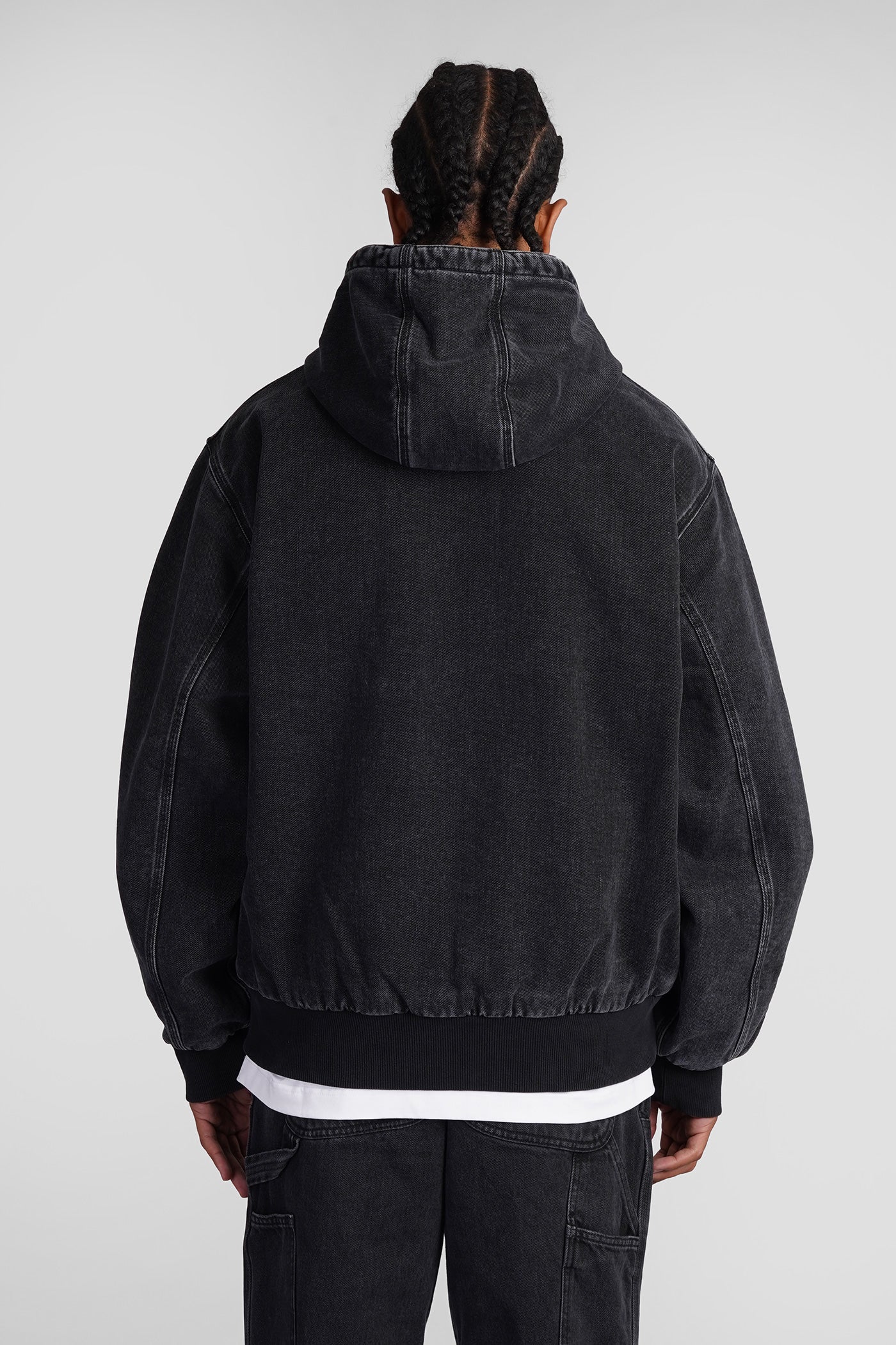 Casual jacket in black denim - Image 3