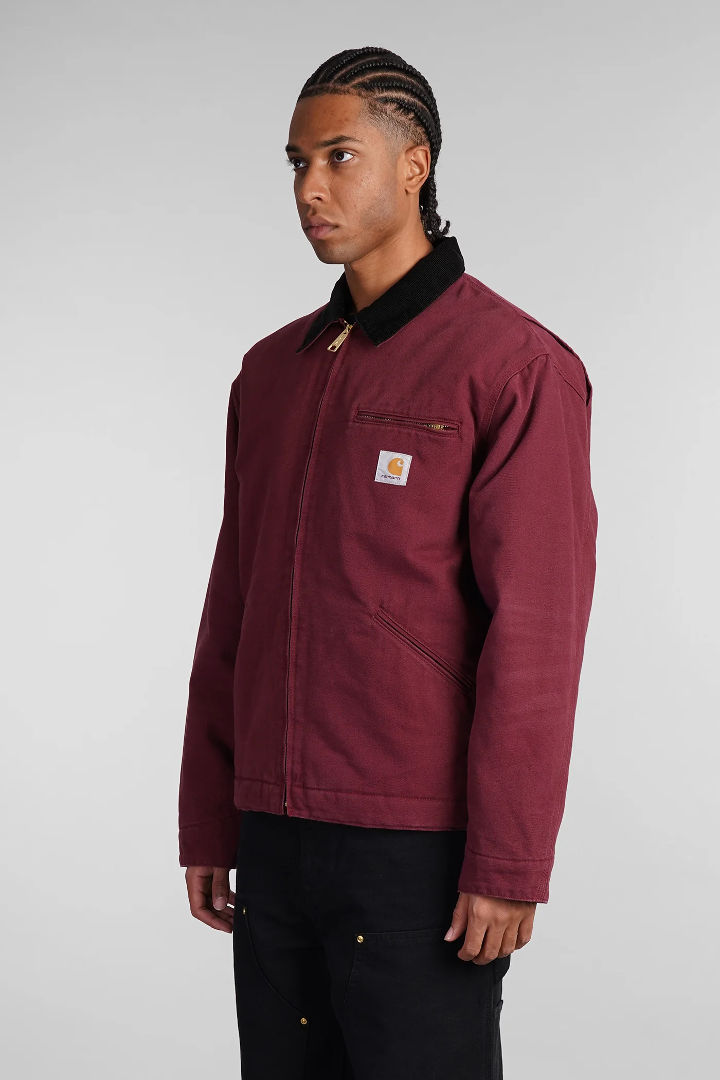 Casual jacket in bordeaux cotton - Image 4