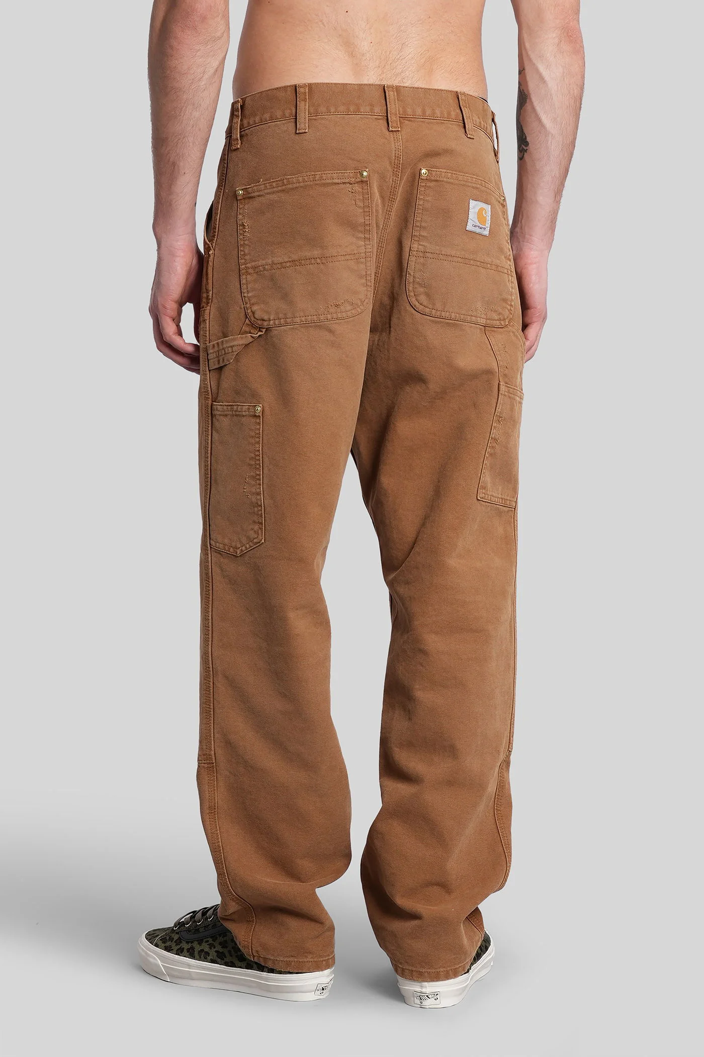 Double knee pant Pants in Camel cotton - Image 3