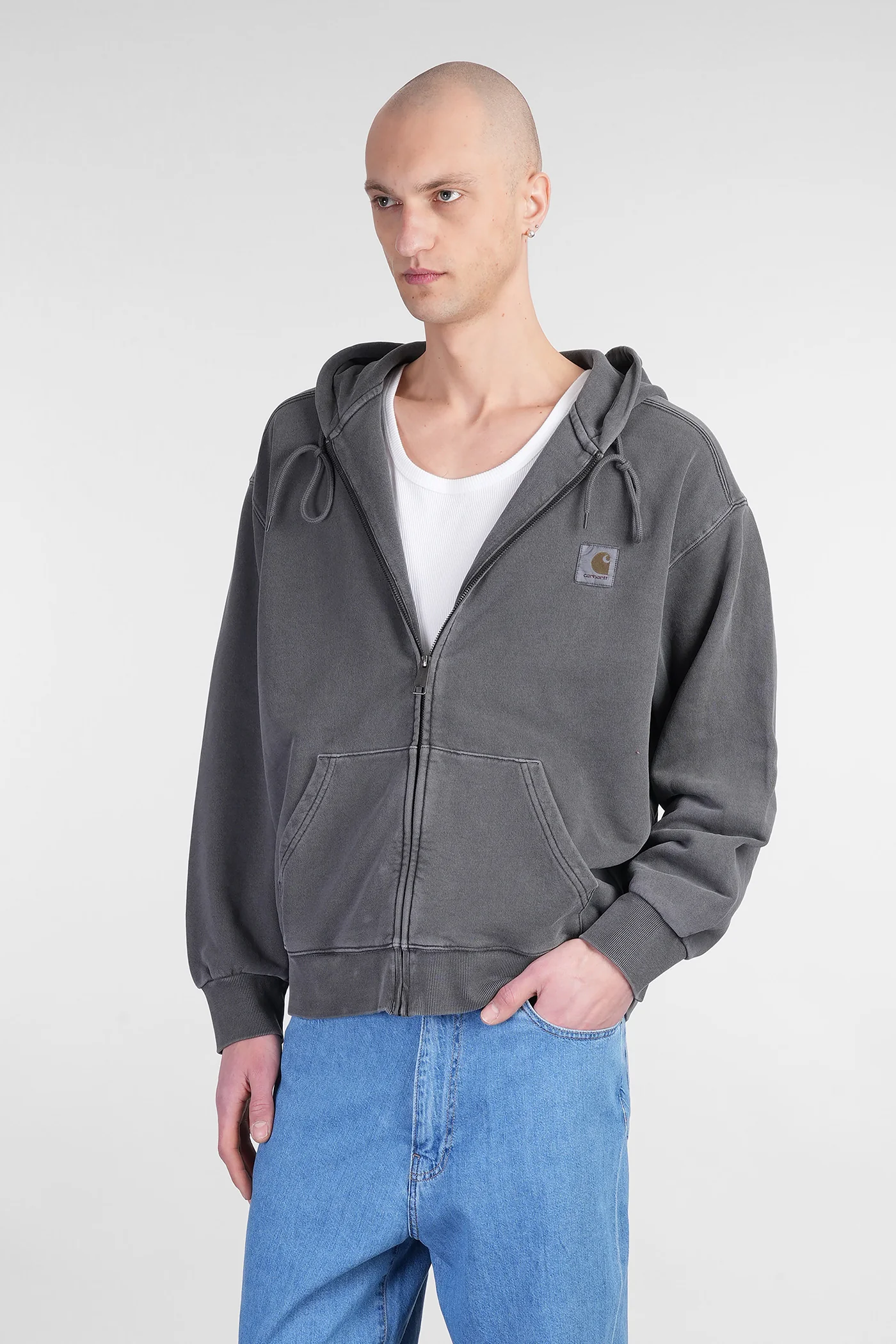 Nelson Jacket Sweatshirt in grey cotton - Image 4