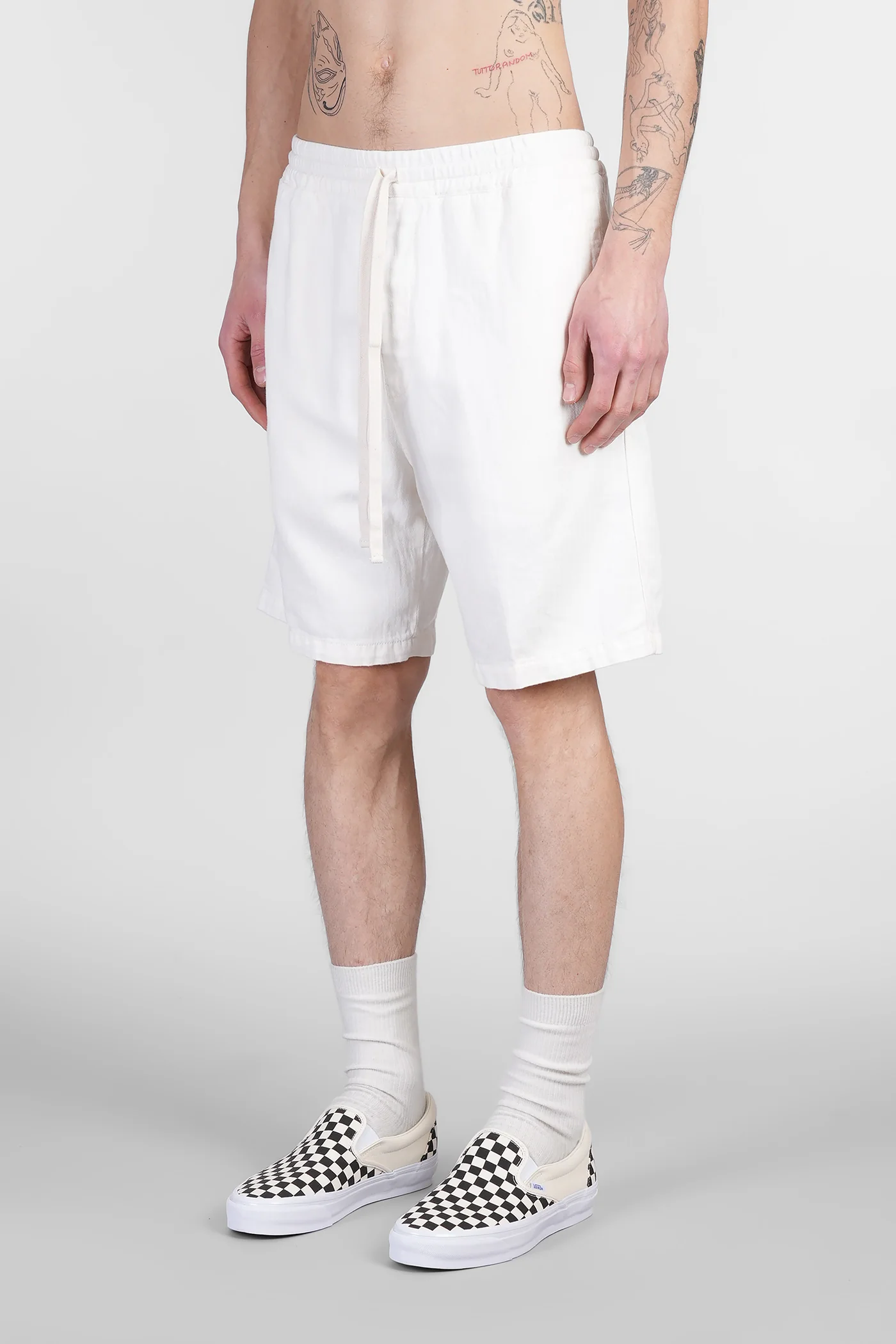 Rainer Short Shorts in white cotton - Image 4