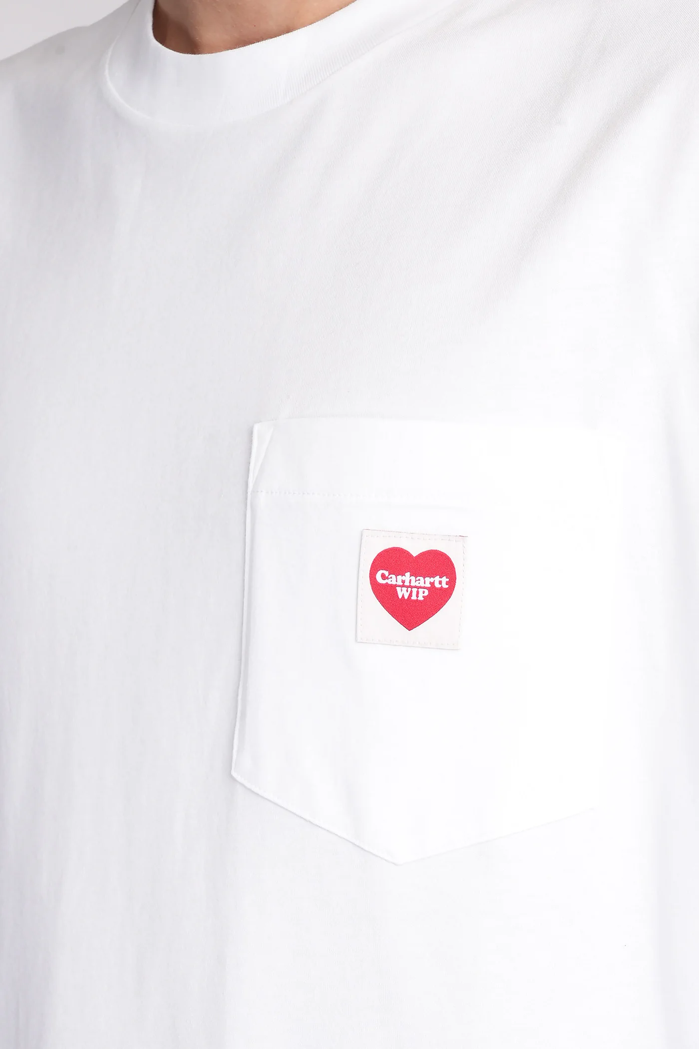 S-S Pocket Heart T-Shirt in white cotton - Image 5