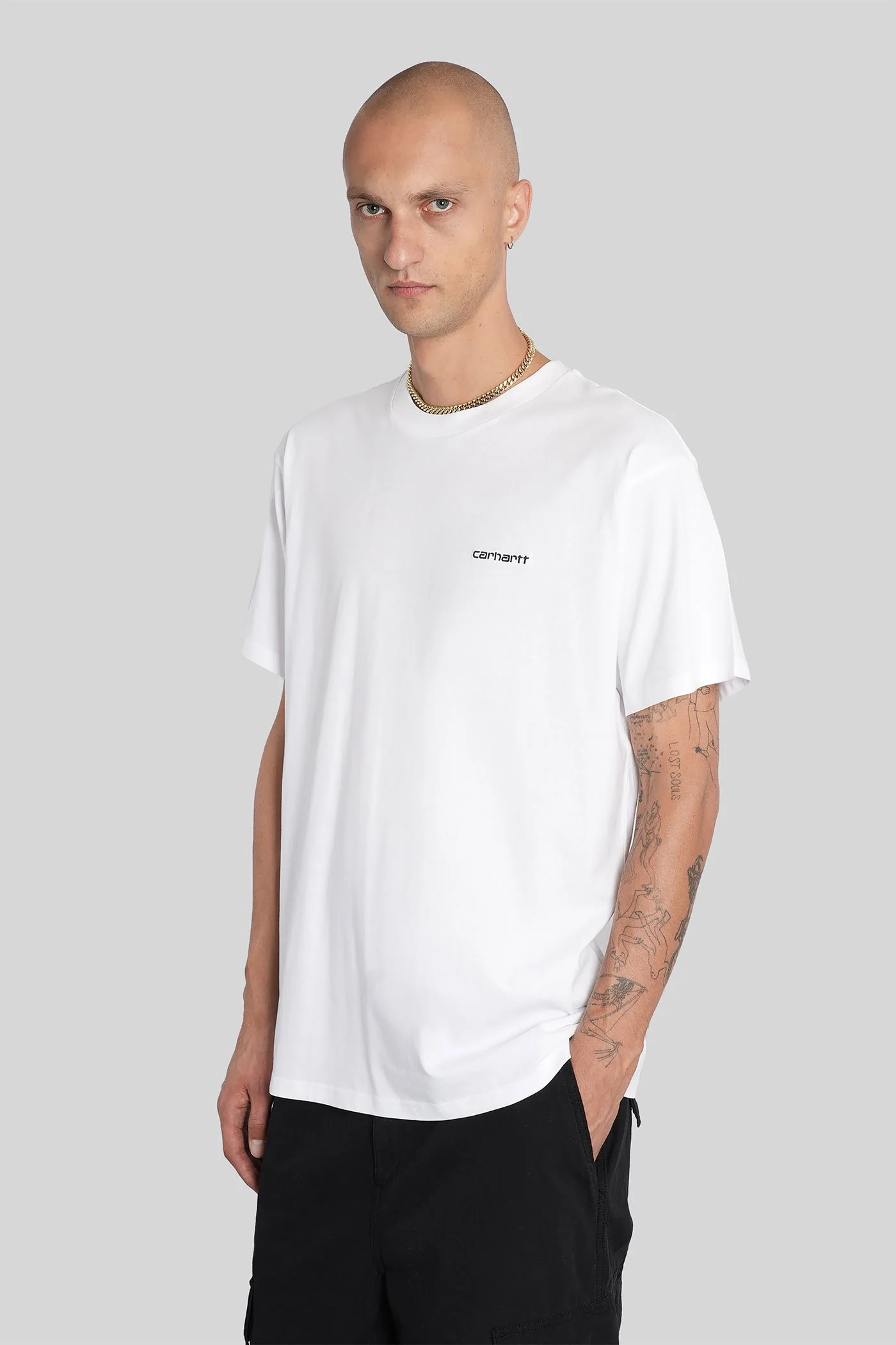S-S Script T-Shirt in white cotton - Image 4