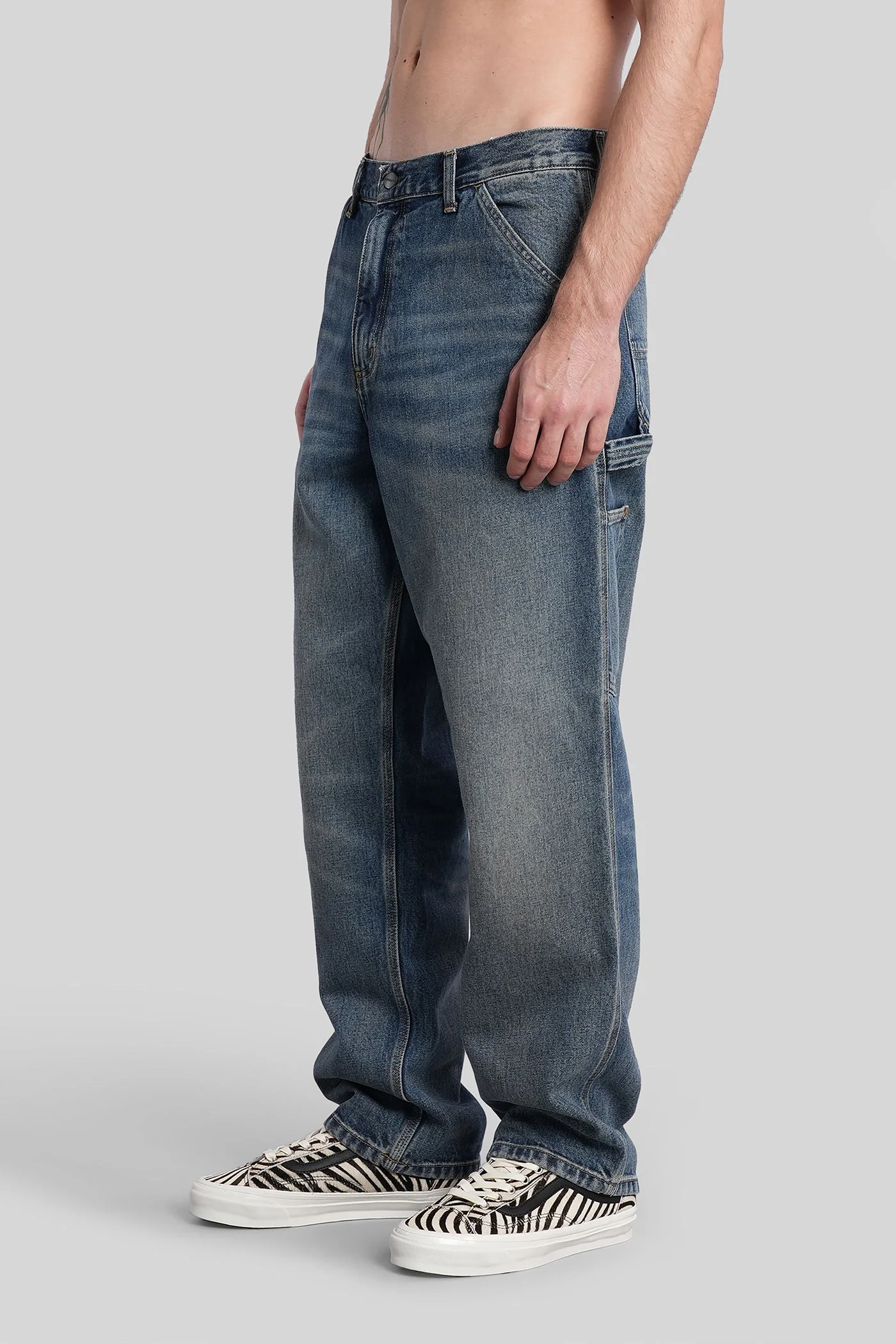 Single knee pant Jeans in blue denim - Image 4