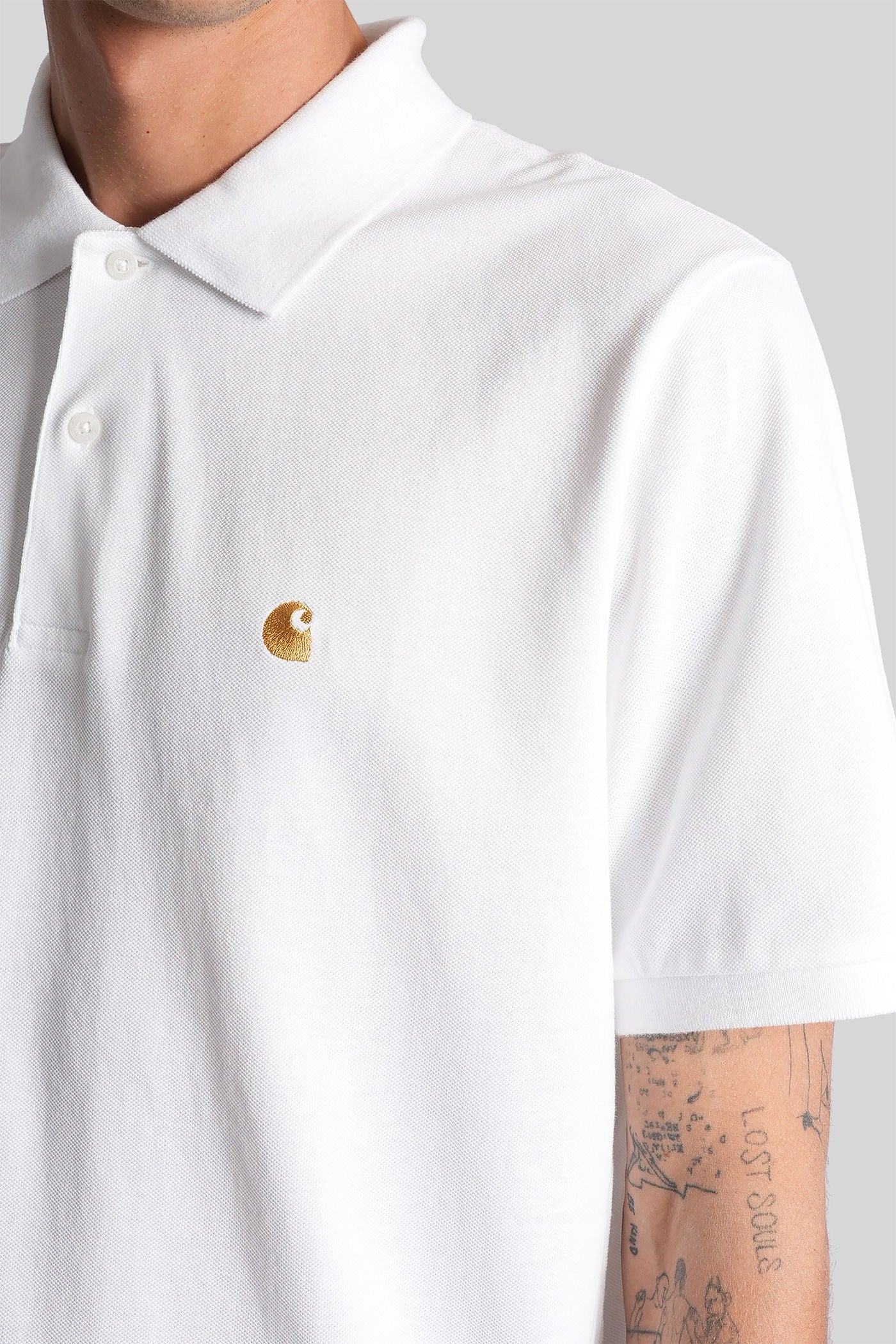 Ss chase pique polo Polo in white cotton - Image 5