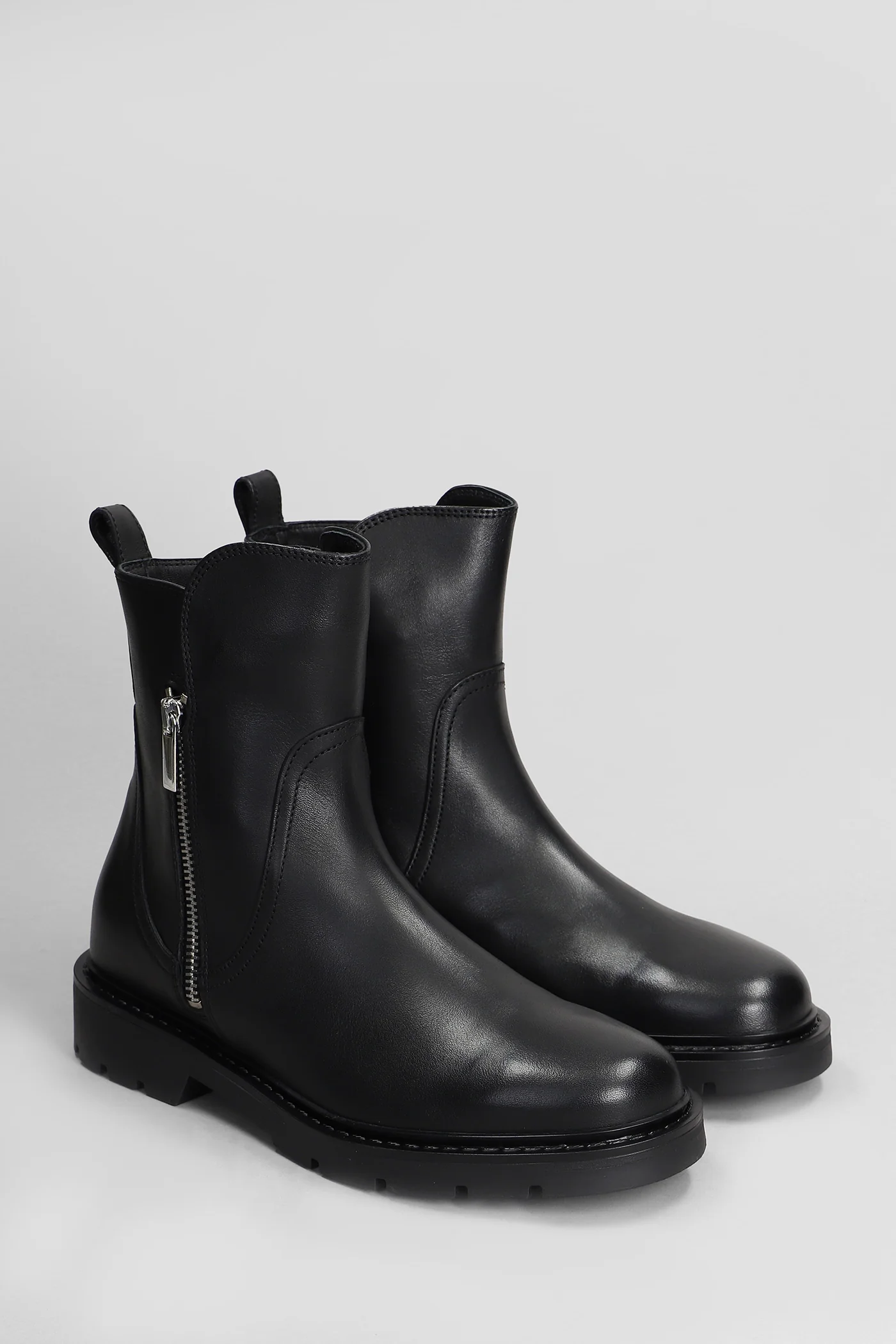 Brit Zip Combat boots in black leather - Image 2
