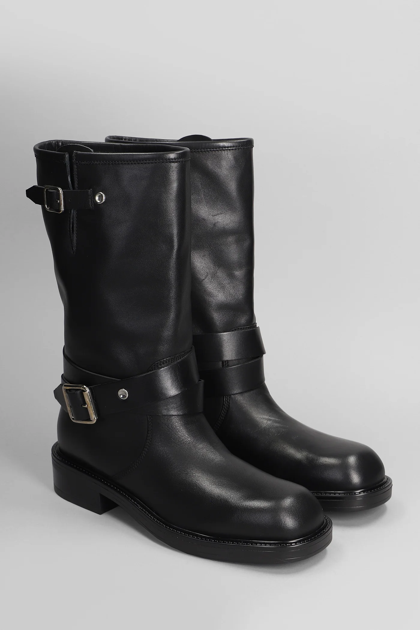Cameron Bike Combat boots in black leather - Image 2