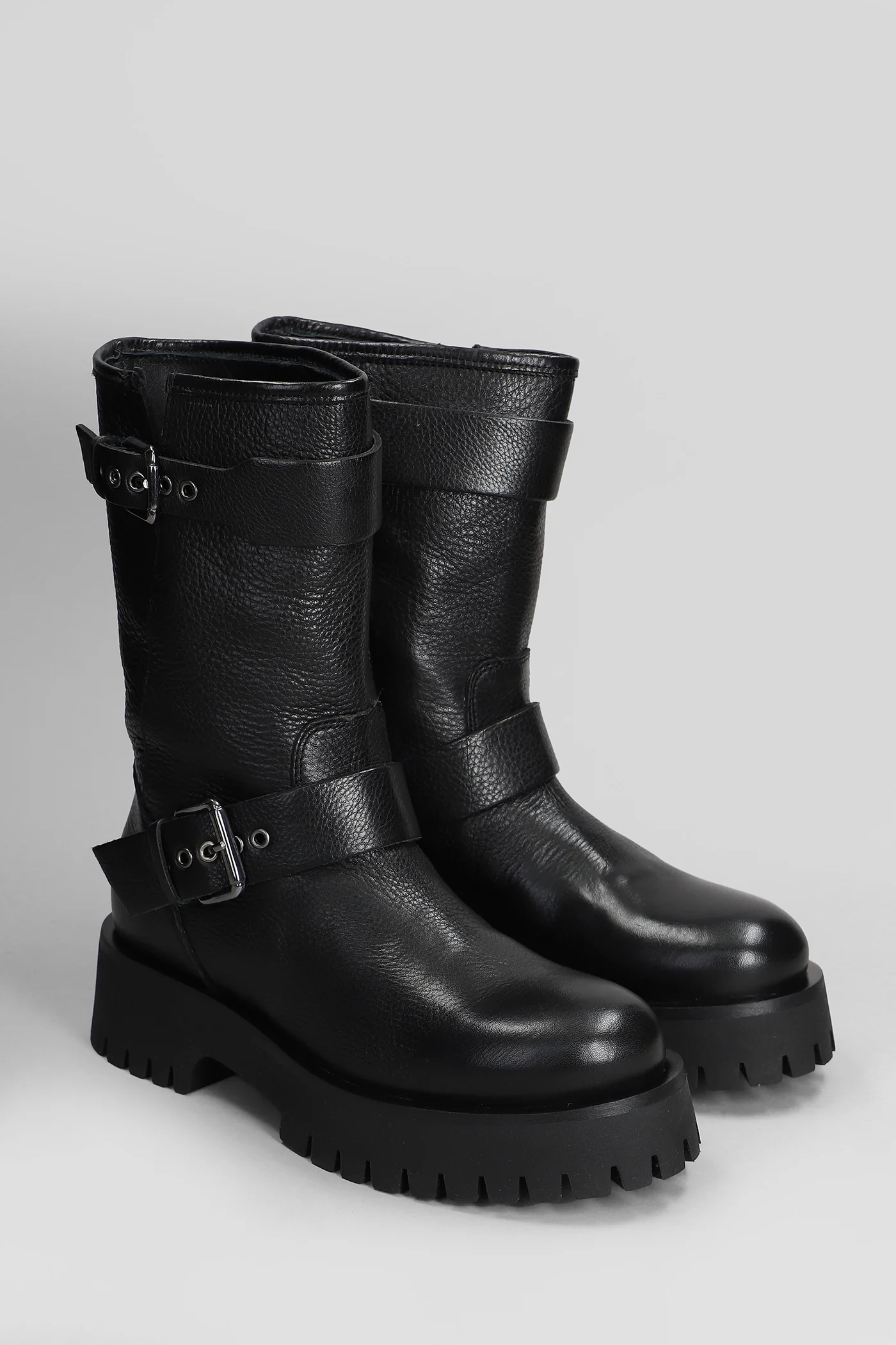 Kerry Buckle Combat boots in black leather - Image 2