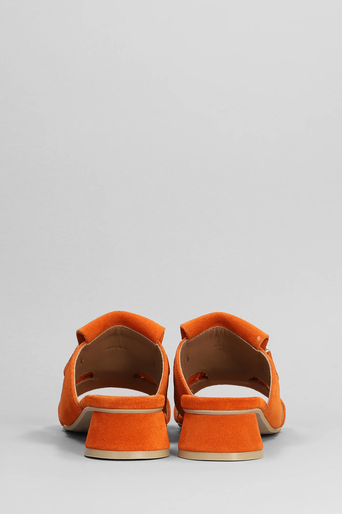 Sally Fringe Slipper-Mule in orange suede - Image 4
