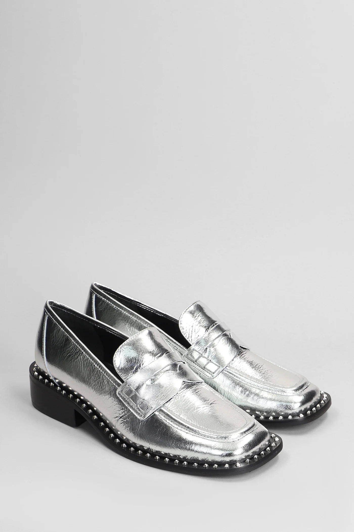 Loafers in silver leather - Image 2
