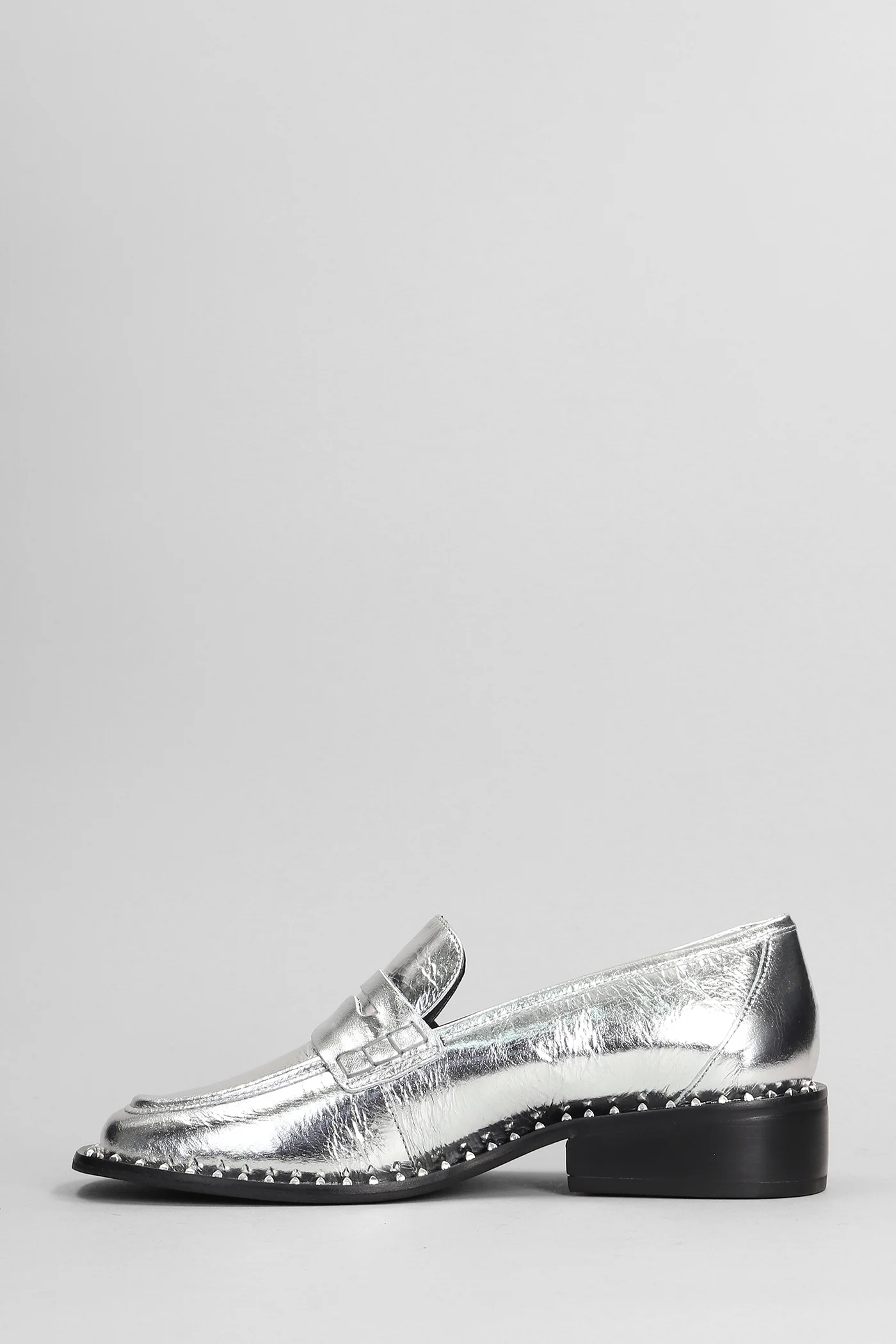 Loafers in silver leather - Image 3