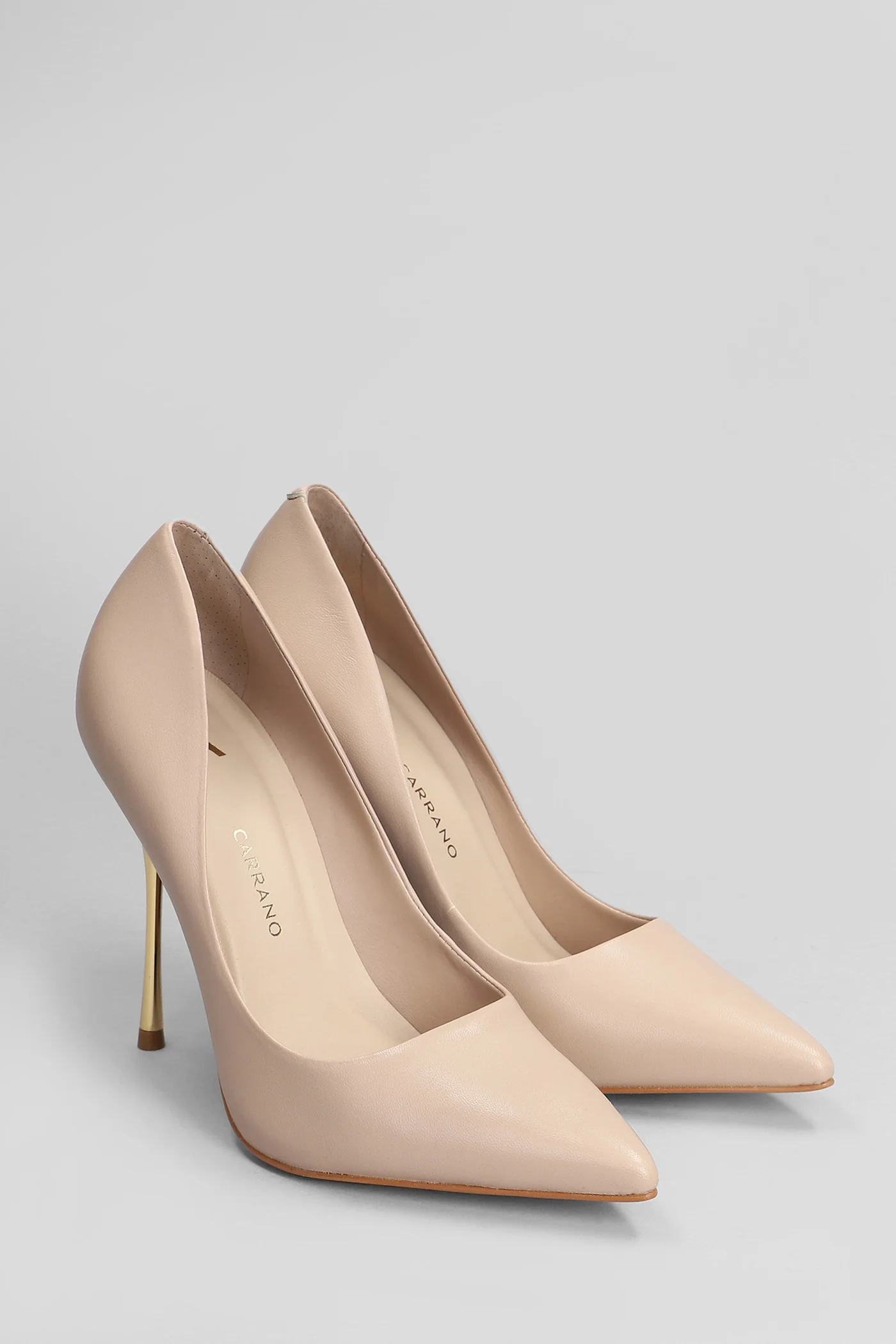 Pumps in beige leather - Image 2