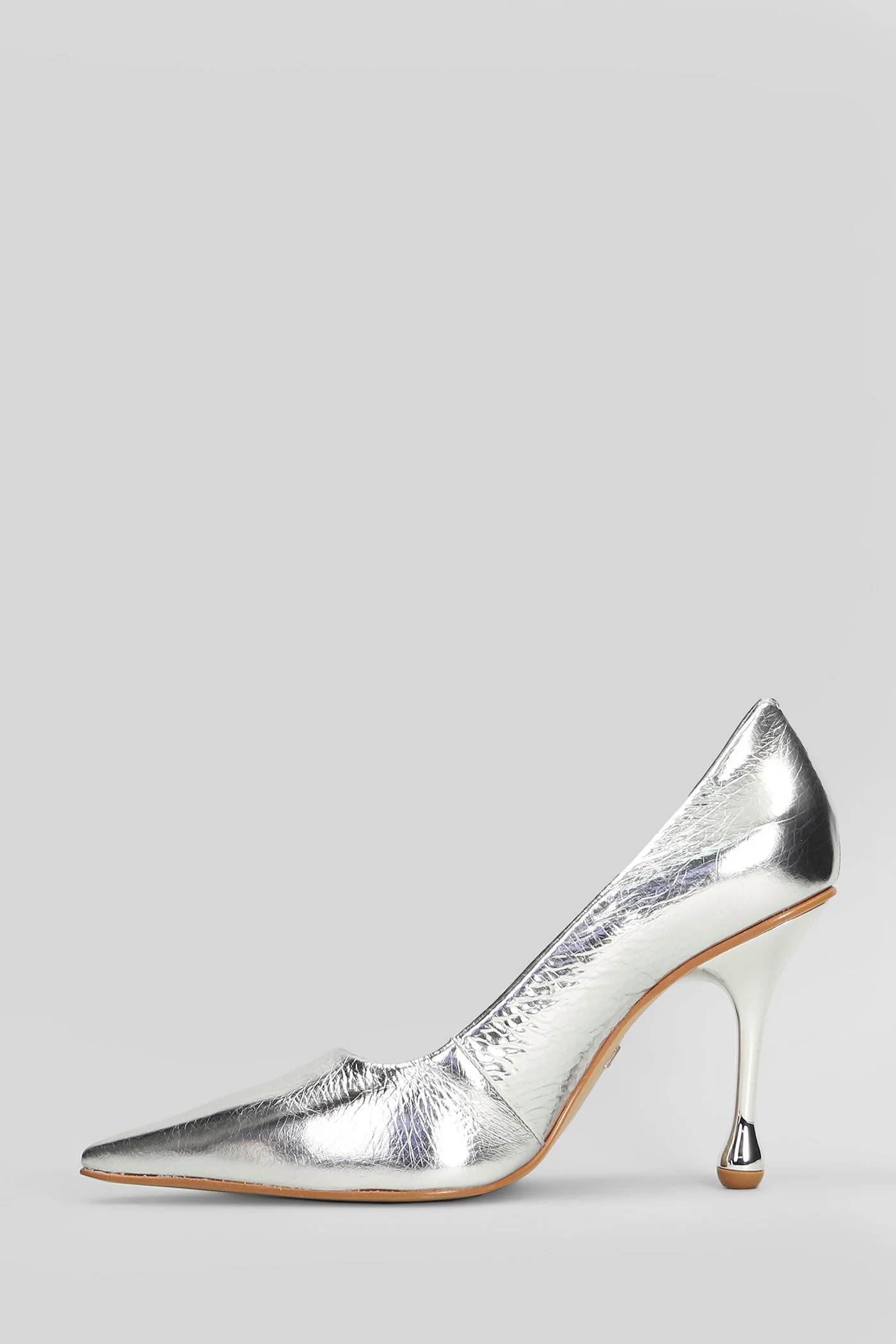 Pumps in silver leather - Image 3