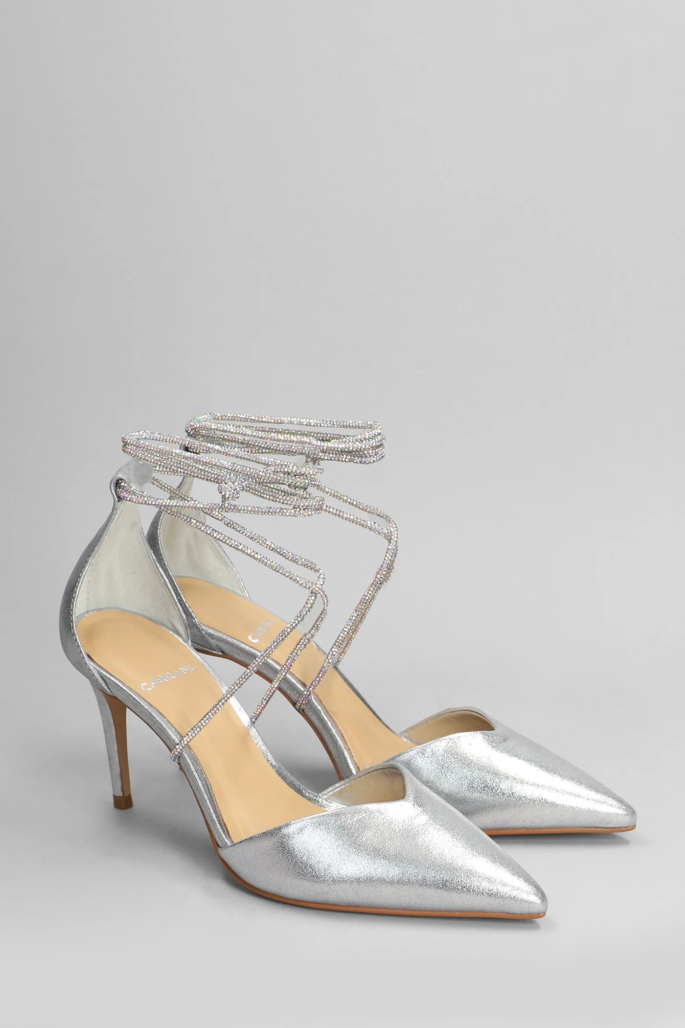 Pumps in silver leather - Image 2
